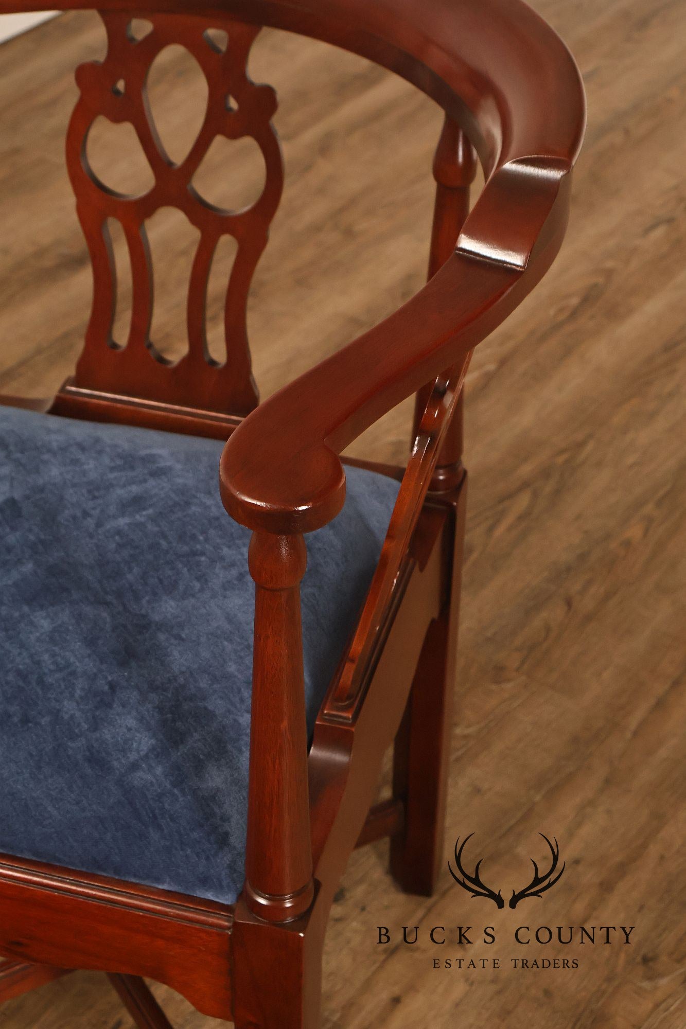 Chippendale Style Solid Mahogany Corner Chair