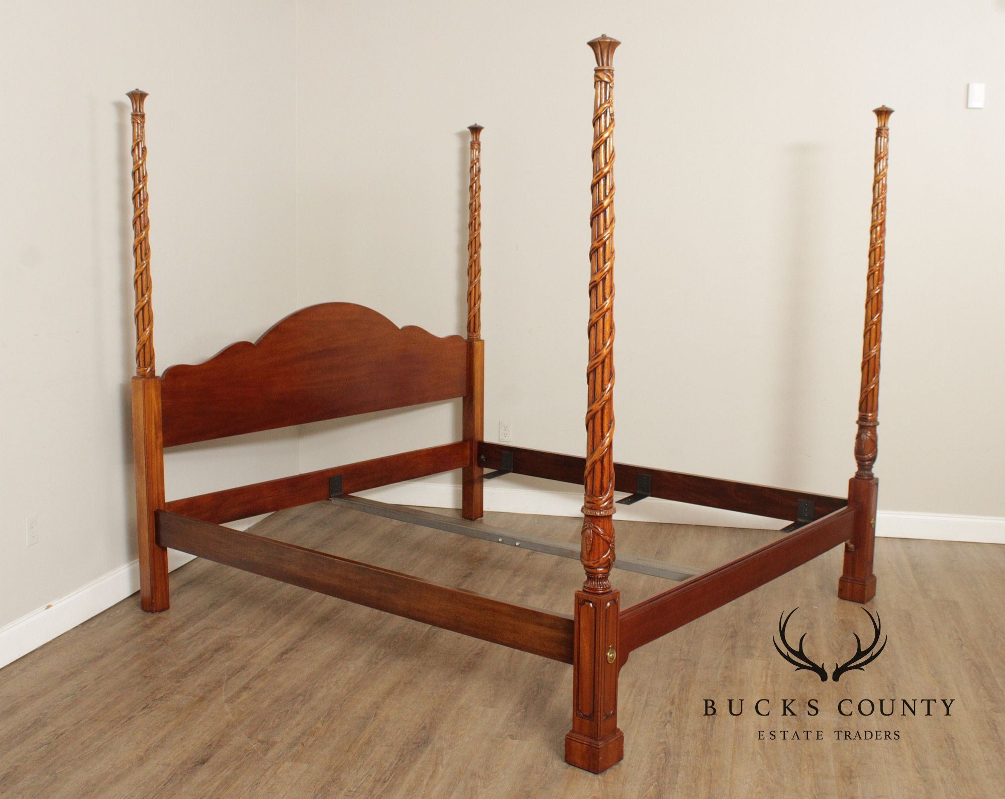 Hickory Chair Mahogany Reed and Ribbon King Size Poster Bed