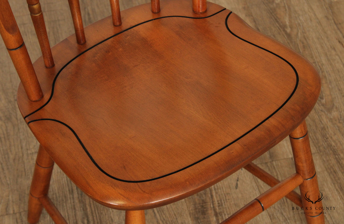 L. Hitchcock Set of Four Faux Bamboo Dining Chairs