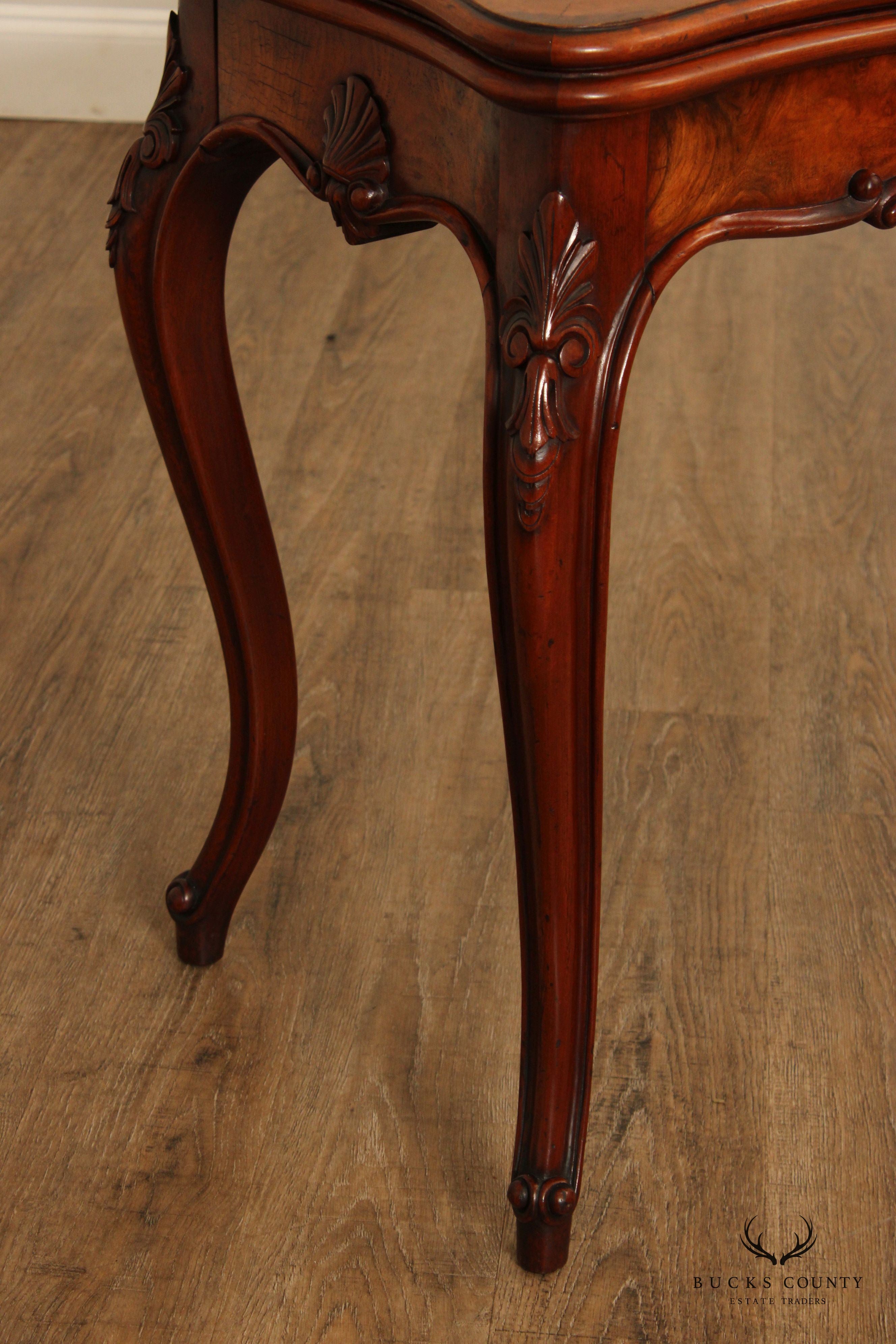 Antique French Louis XV Style Walnut Folding Card Table