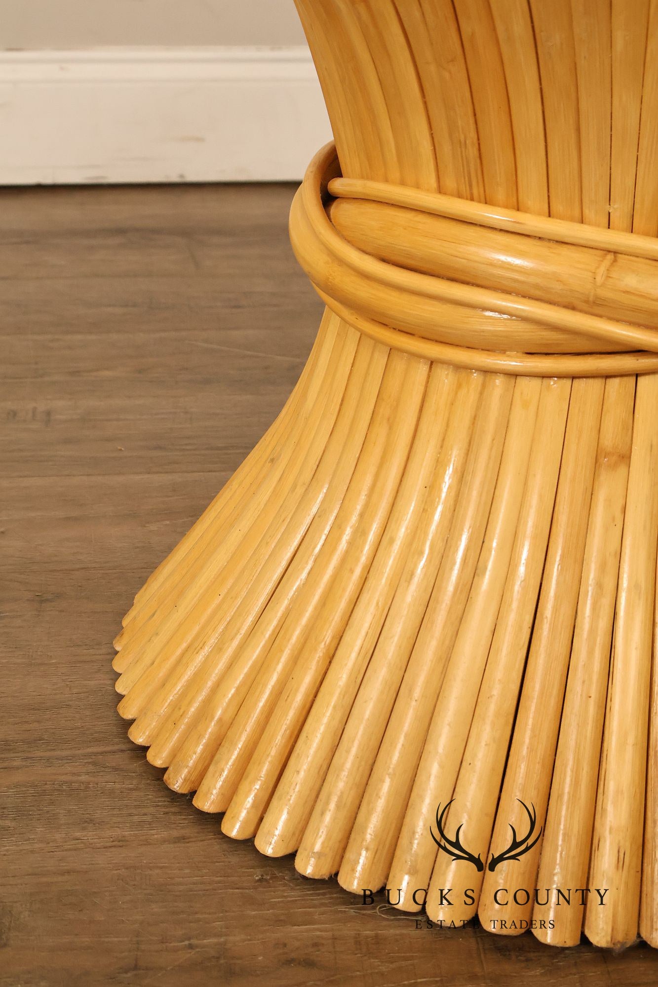 Vintage Pair of Wheat Sheaf End Tables
