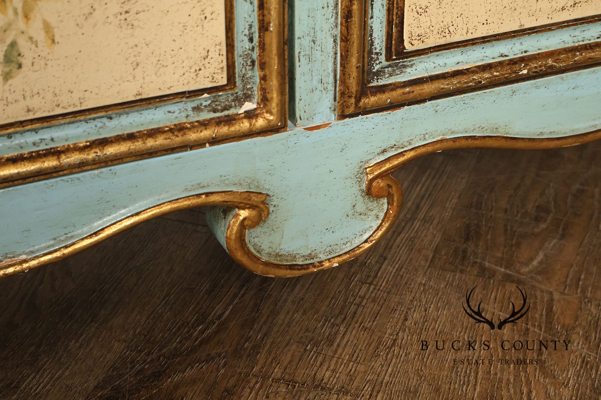 Venetian Style Hand Painted Florentine Cabinet On Stand