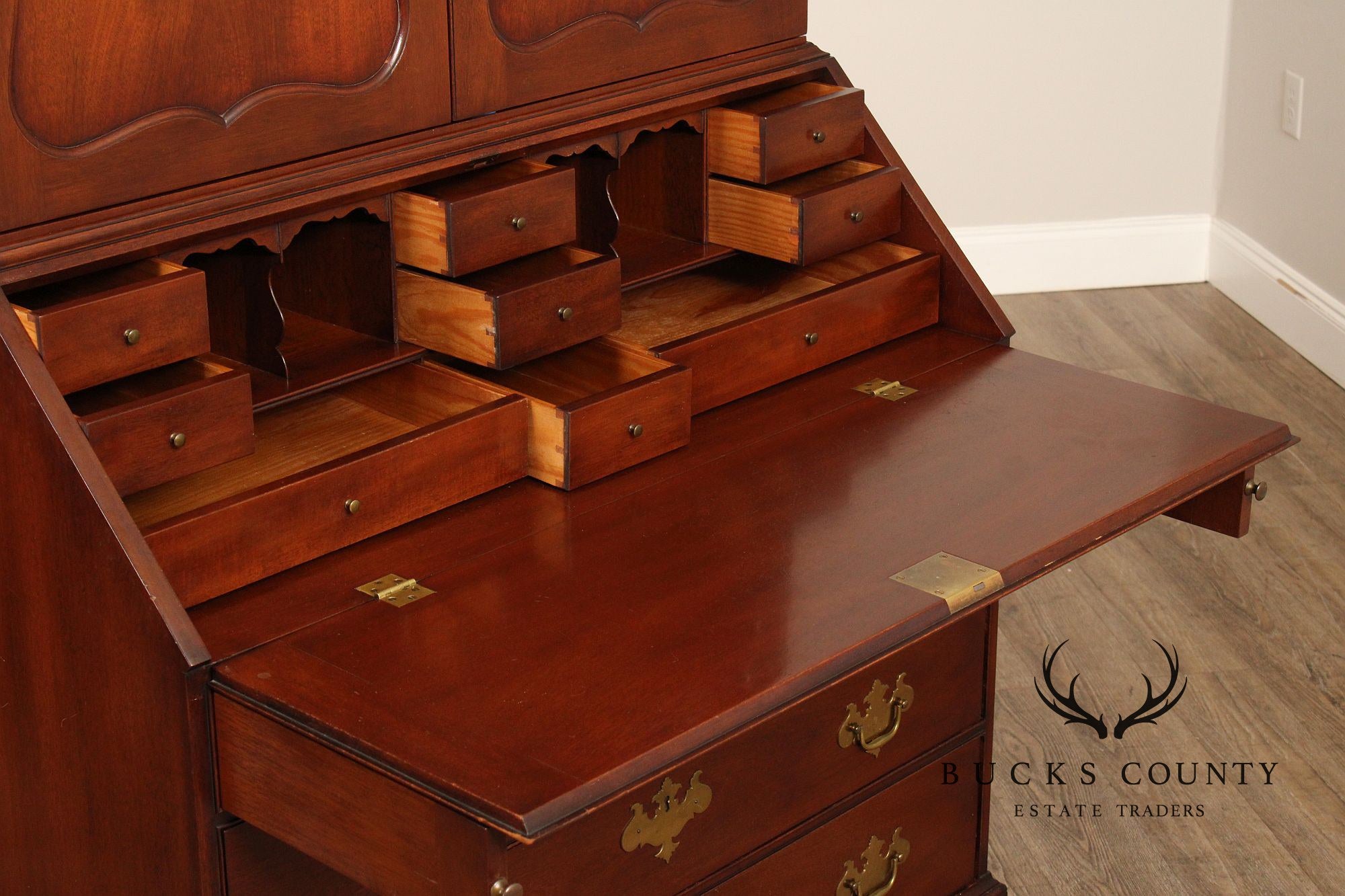 Kittinger Colonial Williamsburg Mahogany Slant Front Secretary Desk