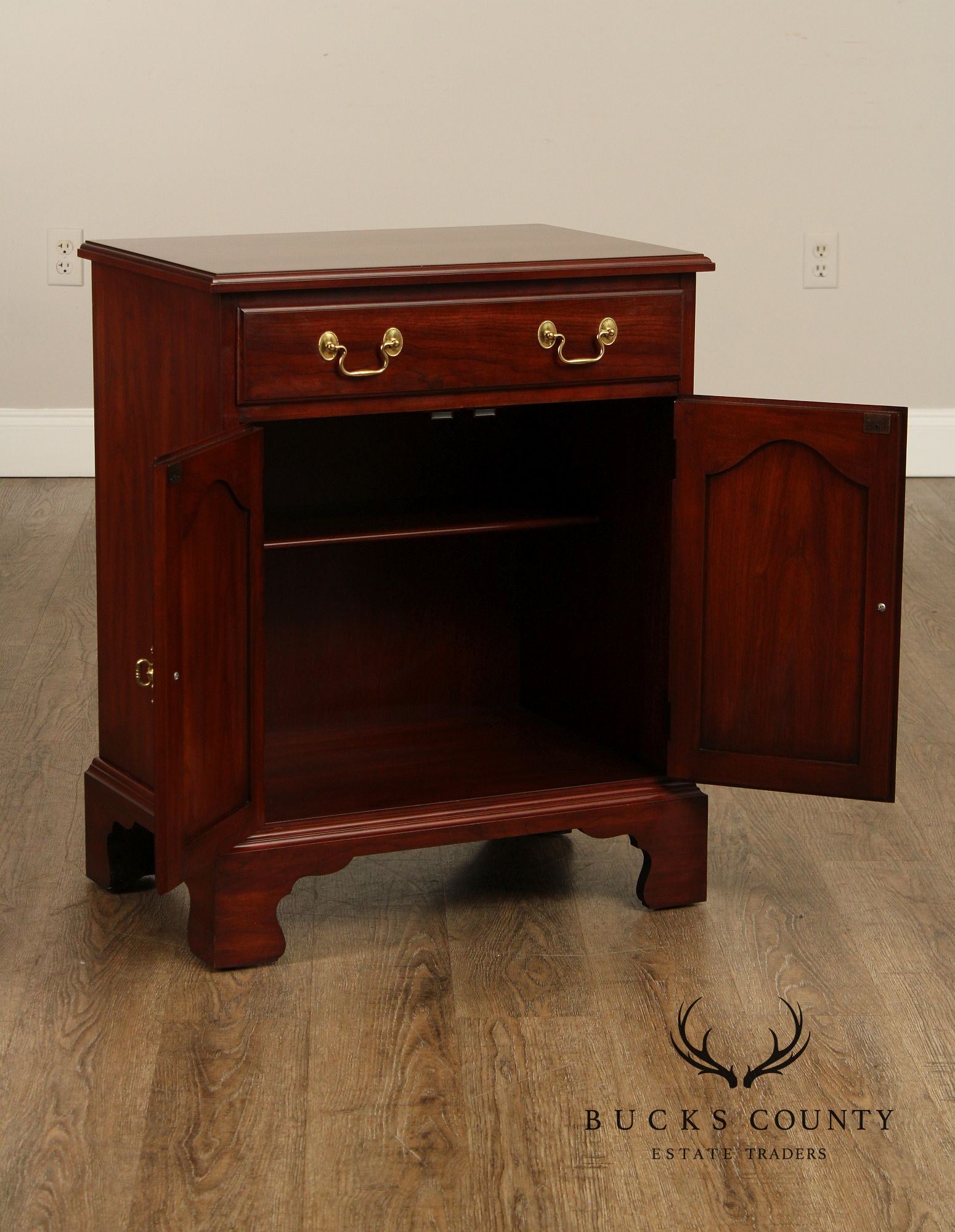 Henkel Harris Chippendale Style Cherry Nightstand