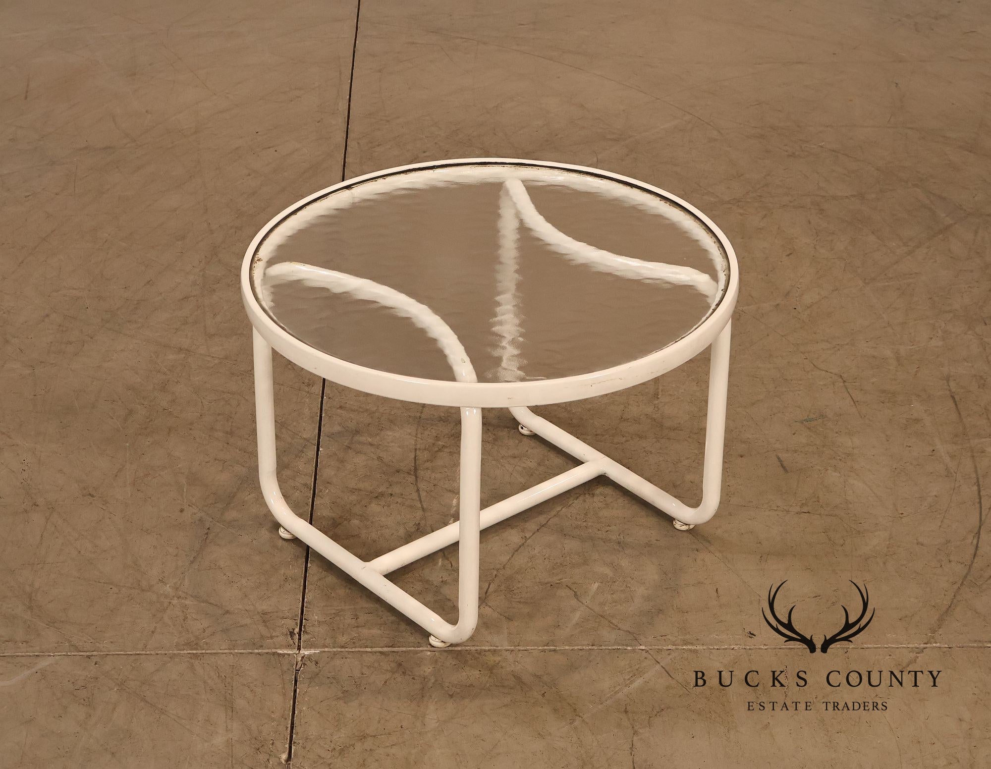 Brown Jordan 'Tamiami' Round Glass Top Patio Side Table