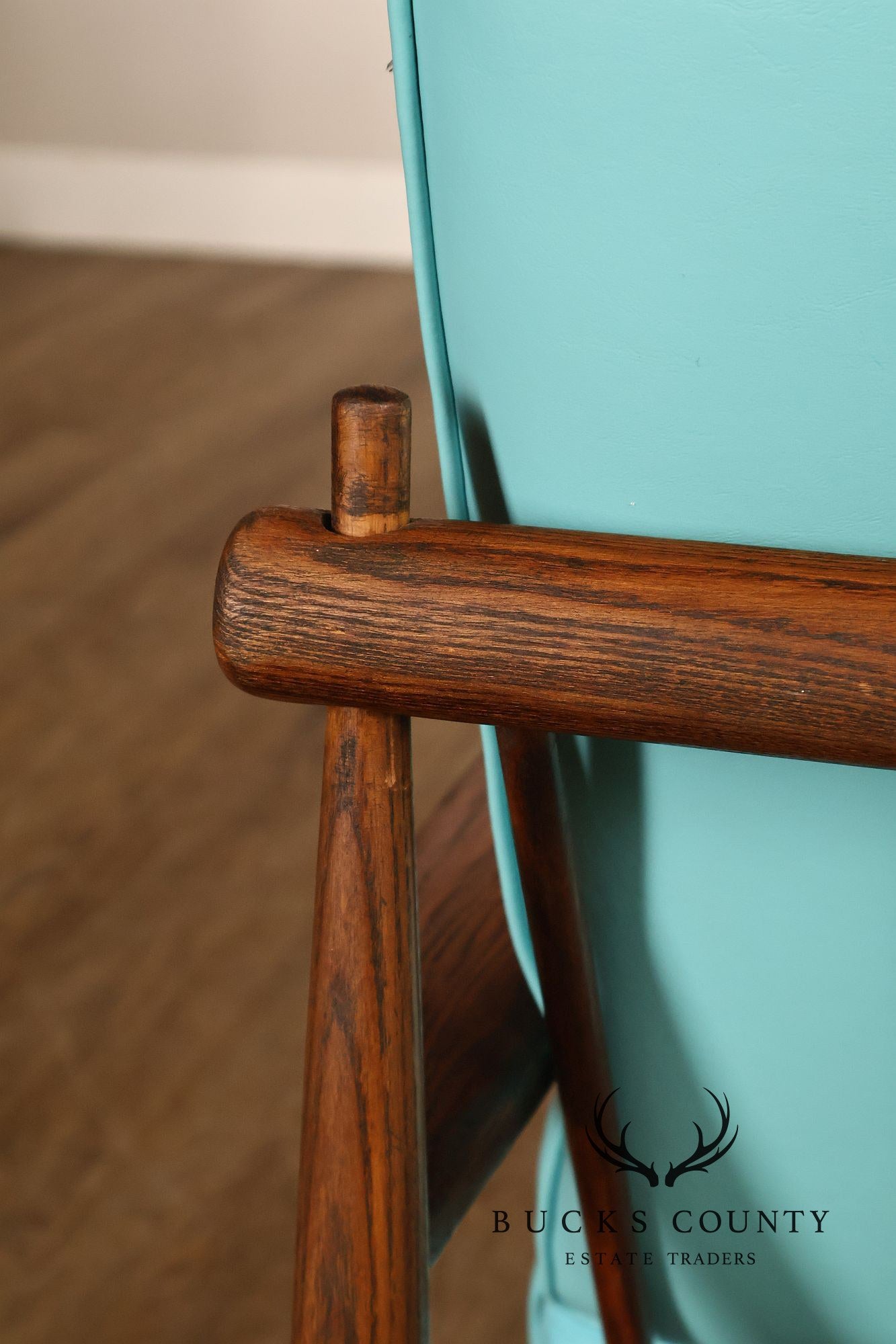 Mid Century Modern Oak Three-Seat Sofa