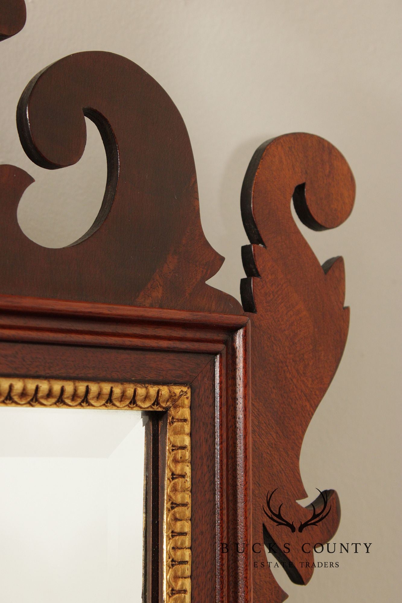 Henkel Harris Chippendale Style Mahogany Wall Mirror