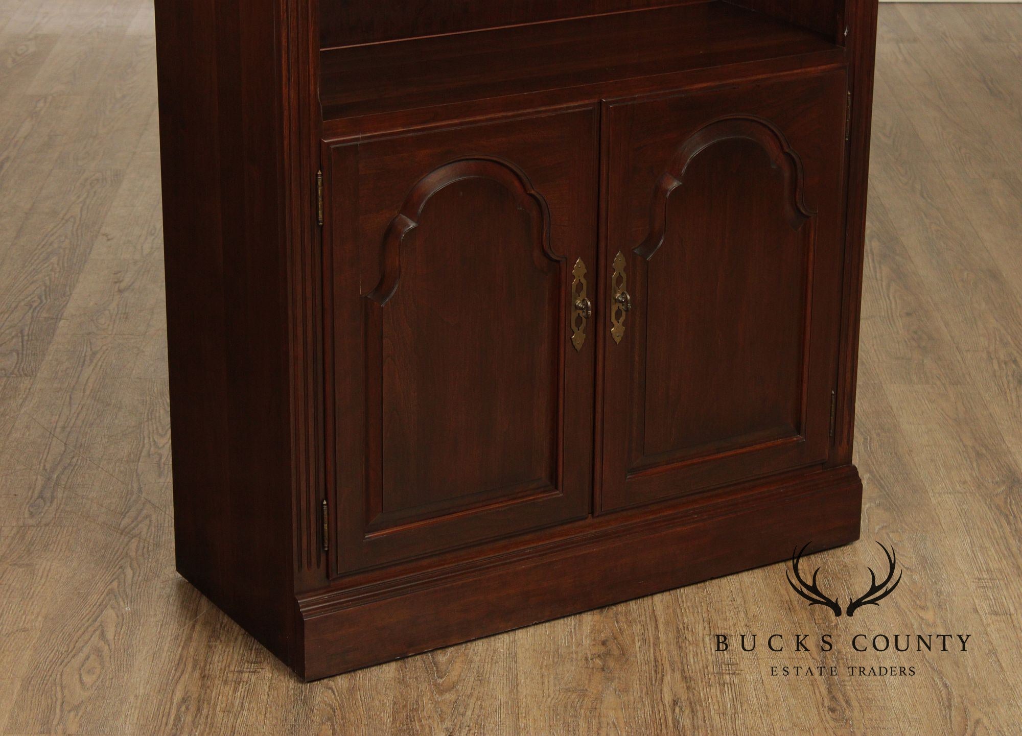 Ethan Allen Georgian Court Pair Of Cherry Tall Bookcases