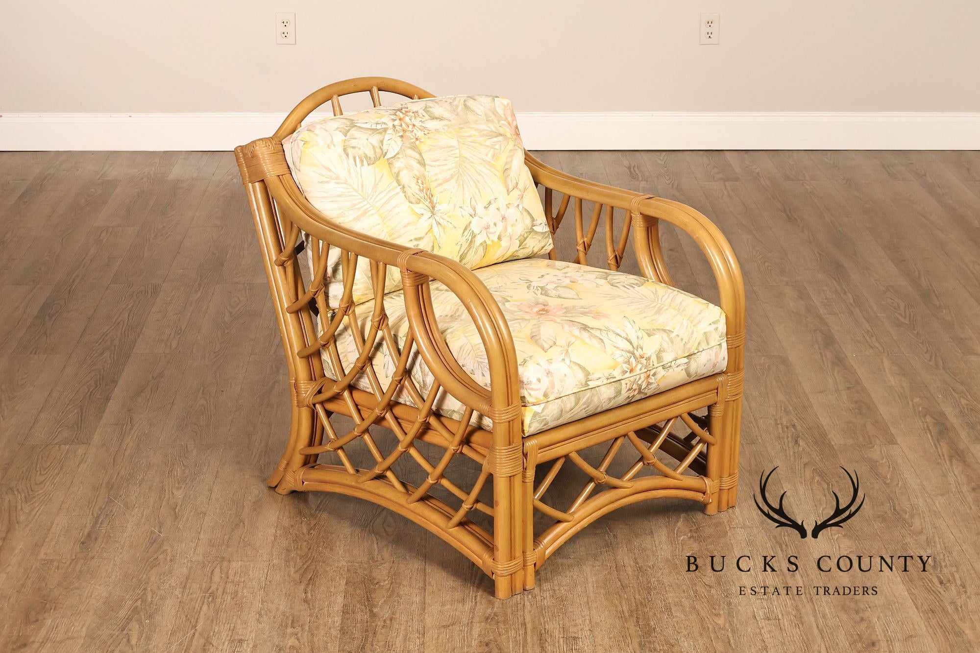 Laneventure Tradewinds Rattan Armchair and Ottoman