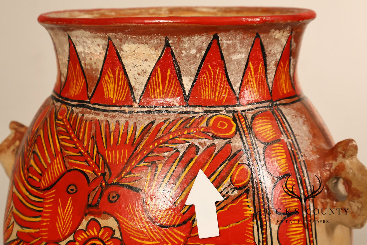 Mexican Folk Art Pottery Vase