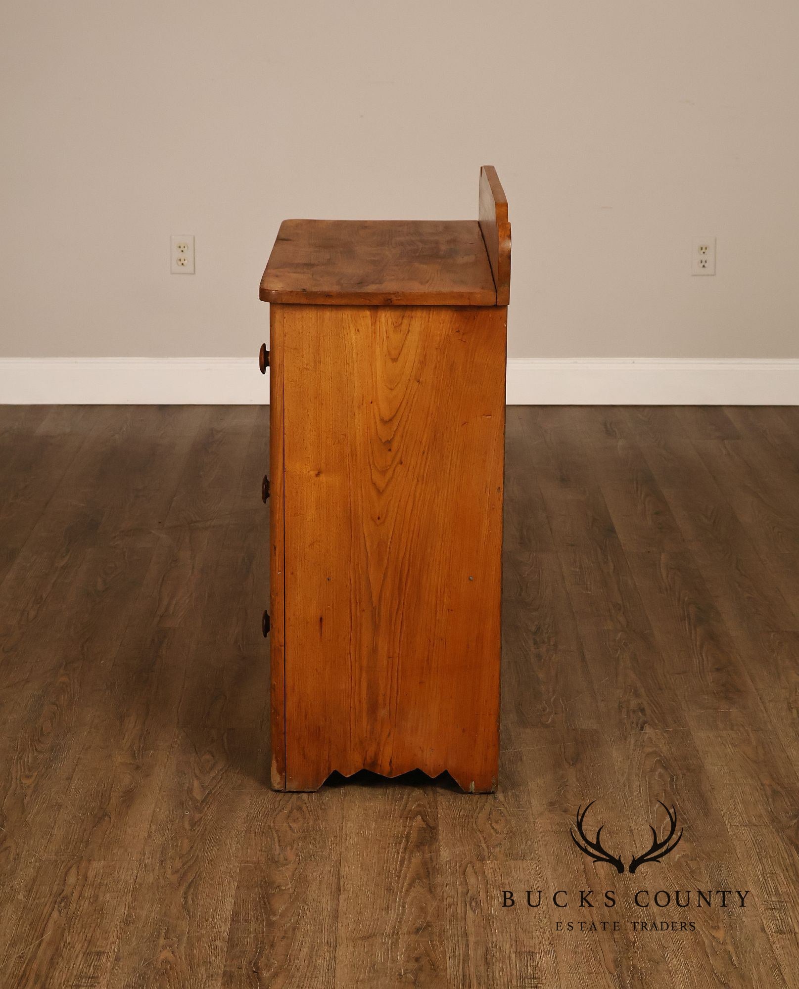 Antique Primitive Country Pine Three-Drawer Chest