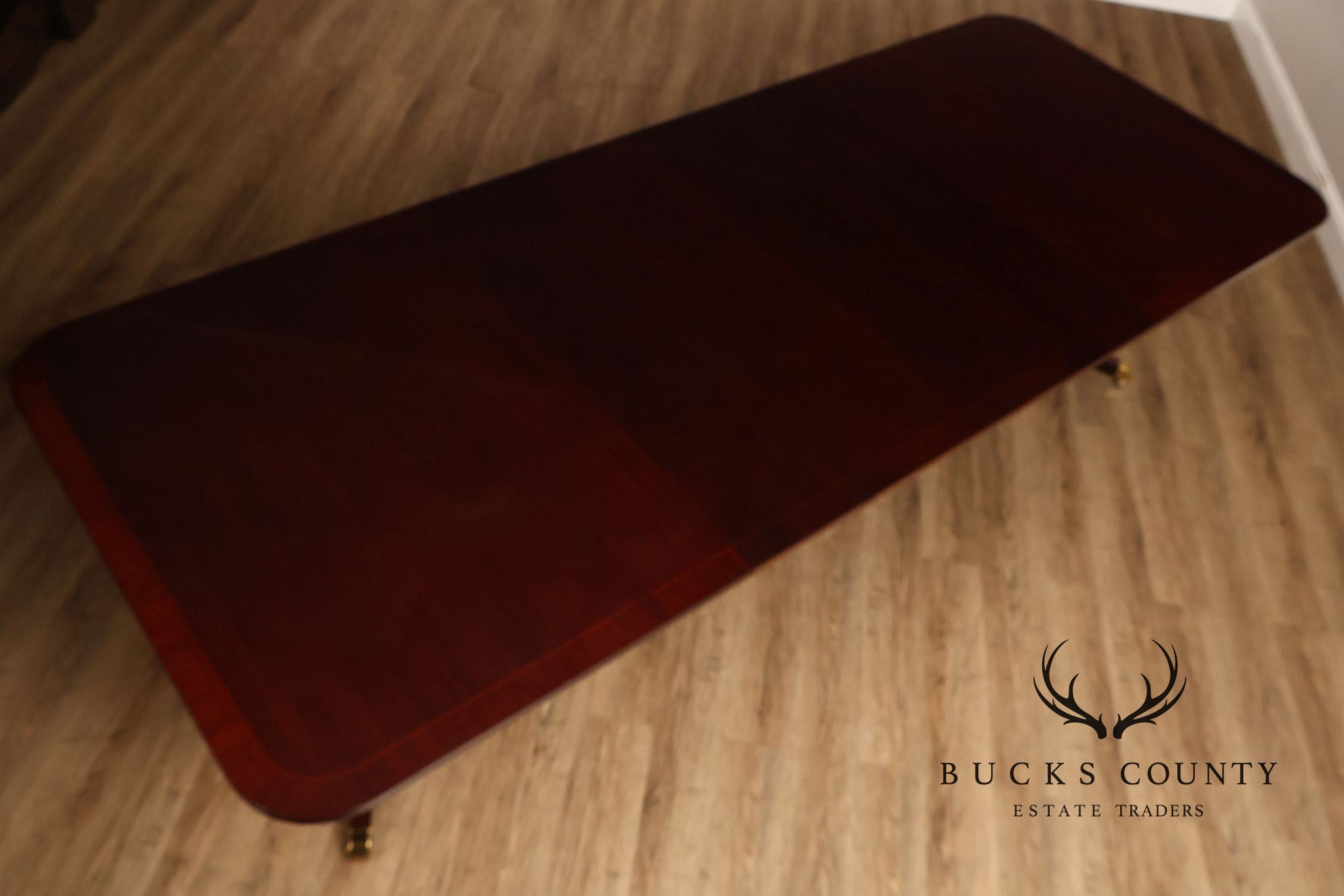 Kindel Regency Style Double Pedestal Mahogany Dining Table