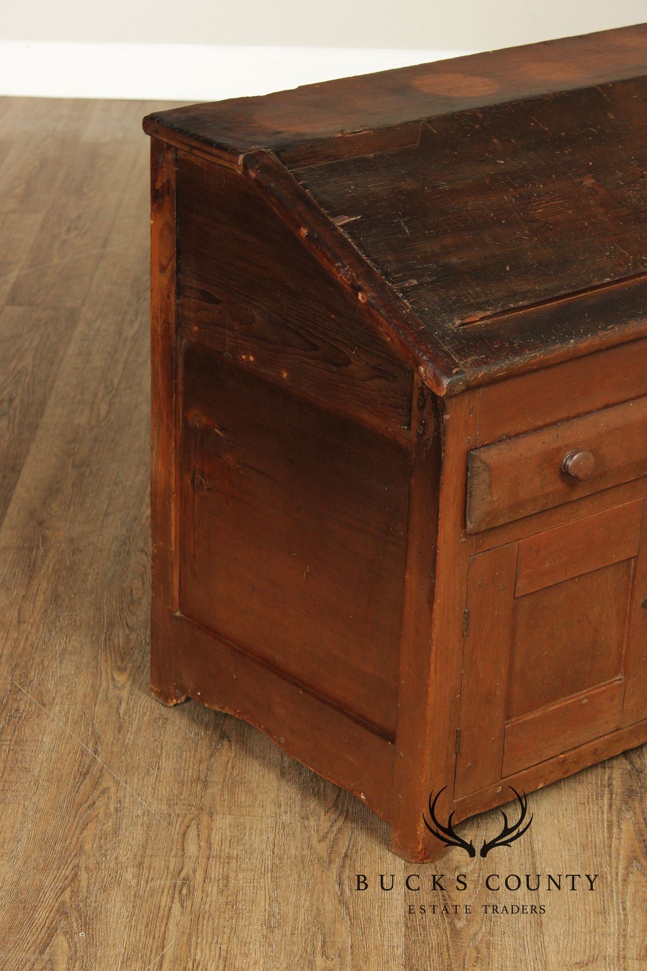 Antique Country Pine Slant Front Schoolmaster’s Desk