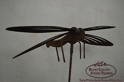 Hand Forged Dragonfly Garden Statue