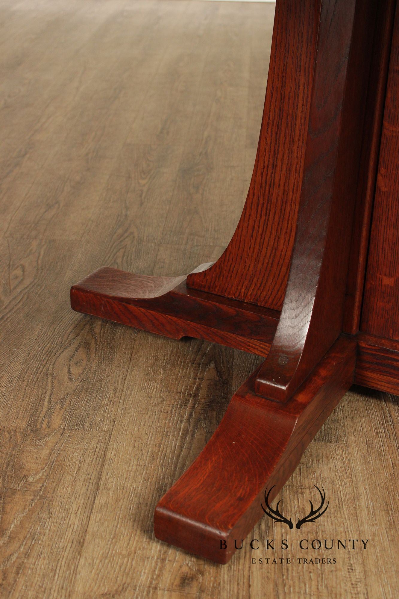Antique L. & J.G. Stickley Mission Oak Round Dining Table