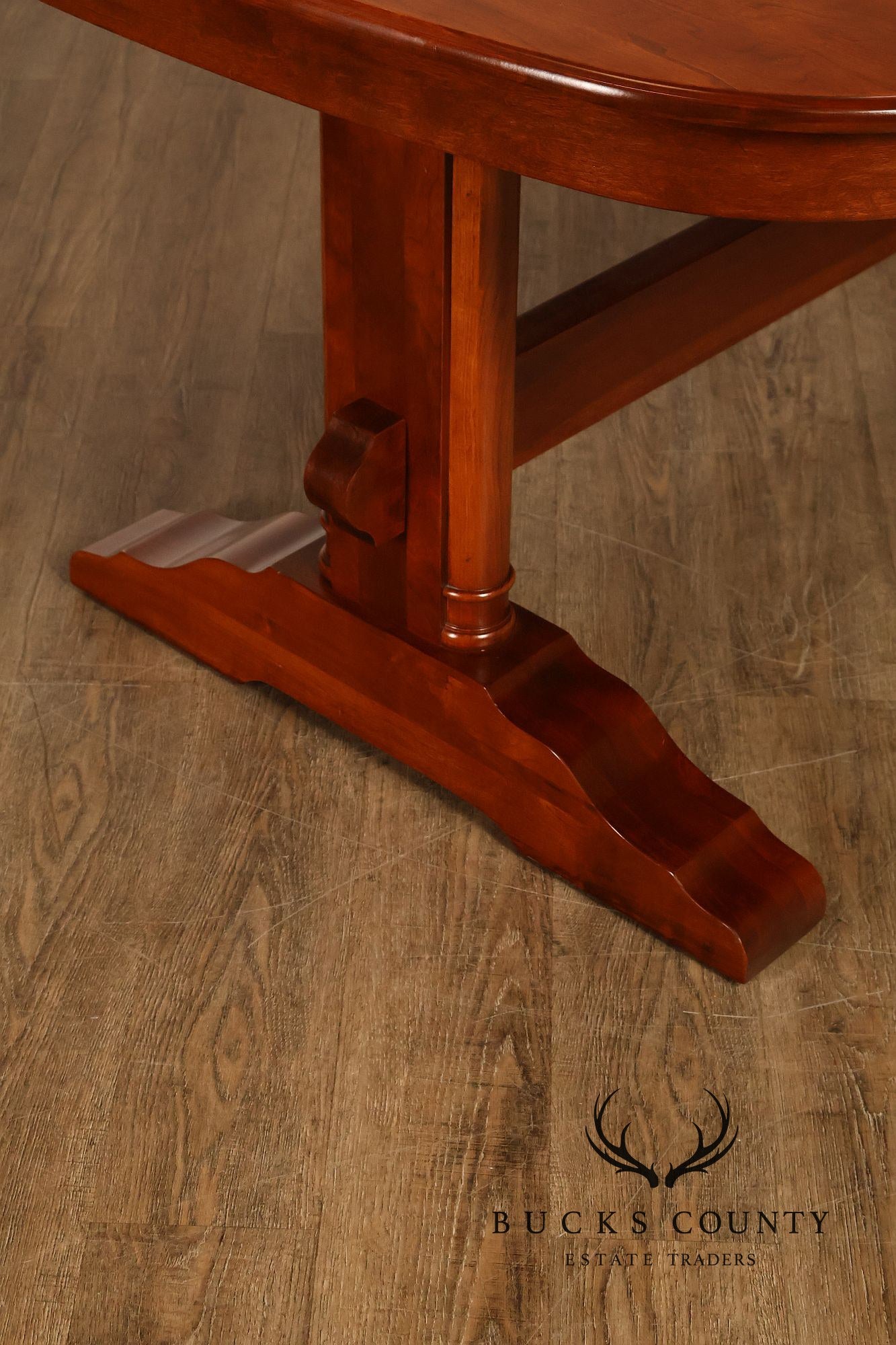 Richardson Brothers Solid Cherry Trestle Dining Table With Four Leaves