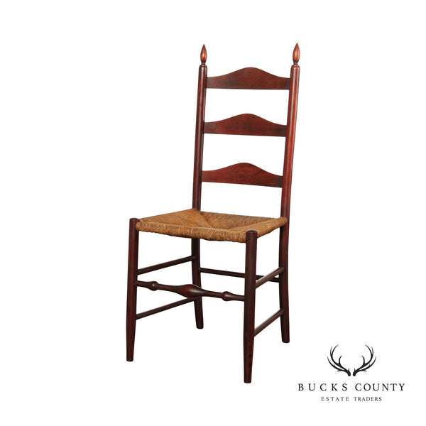 Shaker Style Antique Rush Seat Cherry Ladderback Chair