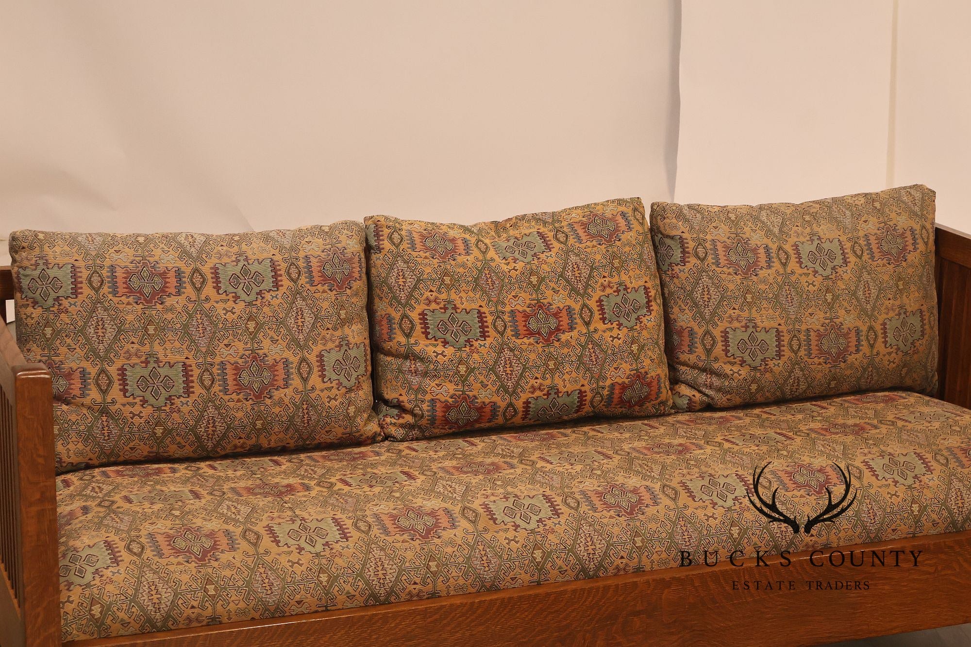Stickley Mission Collection Oak Spindle Settle