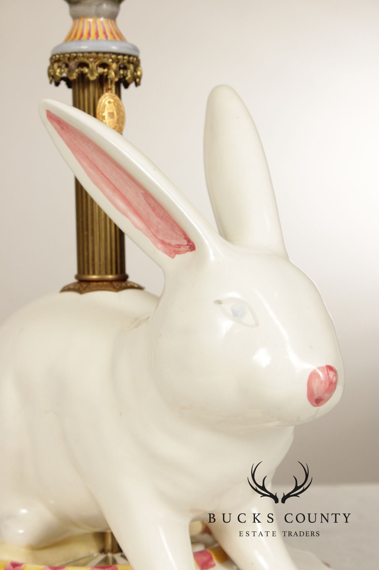 Makenzie Childs Porcelain Bunny Lamp