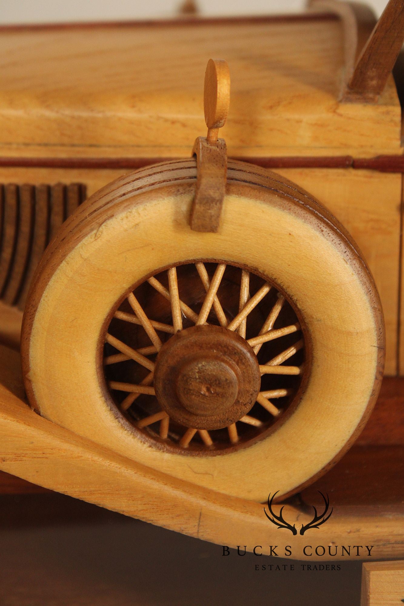 Carved Wood 1930 Duesenberg Model J in Display Case