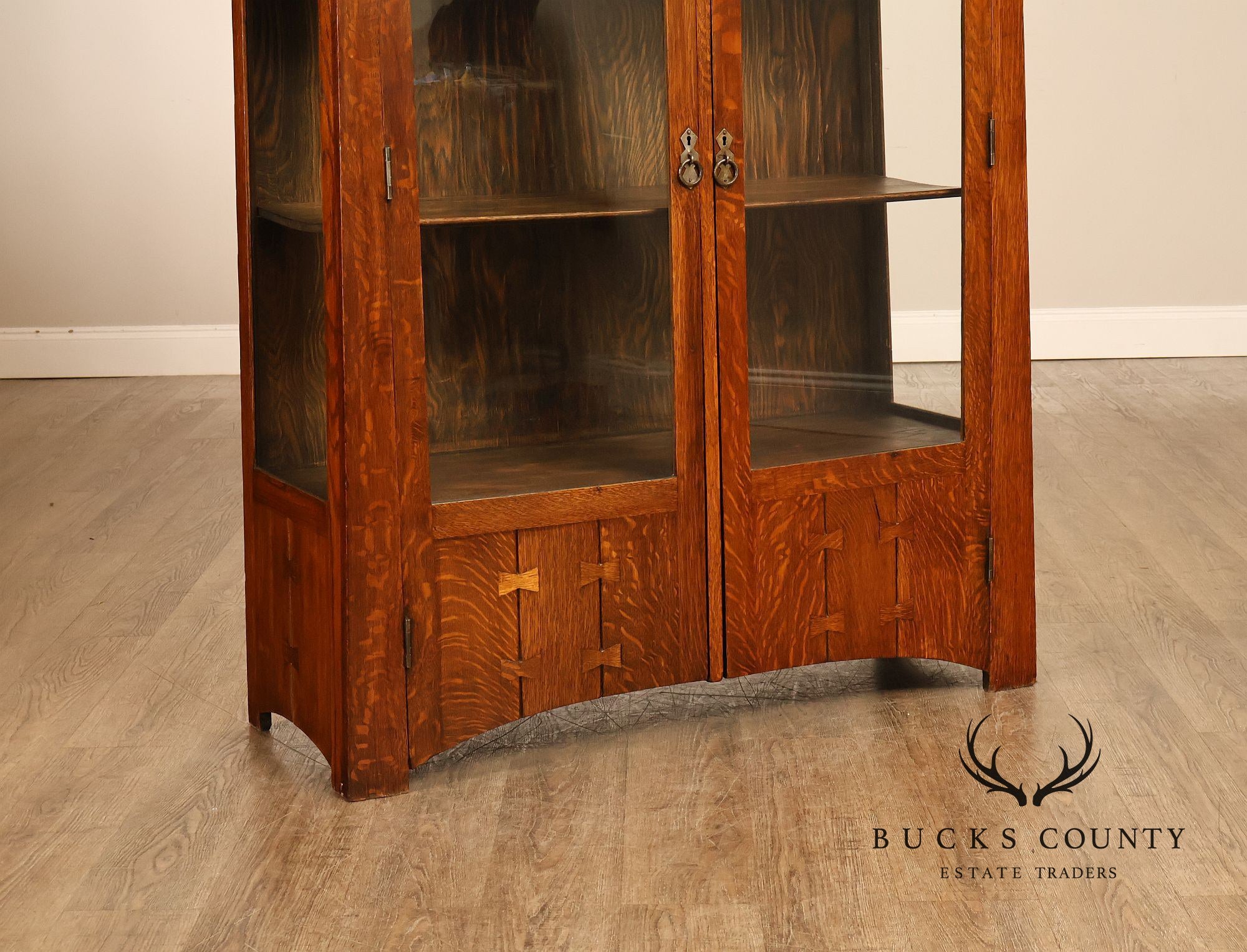 Charles Limbert Antique Oak Arts And Crafts China Cabinet