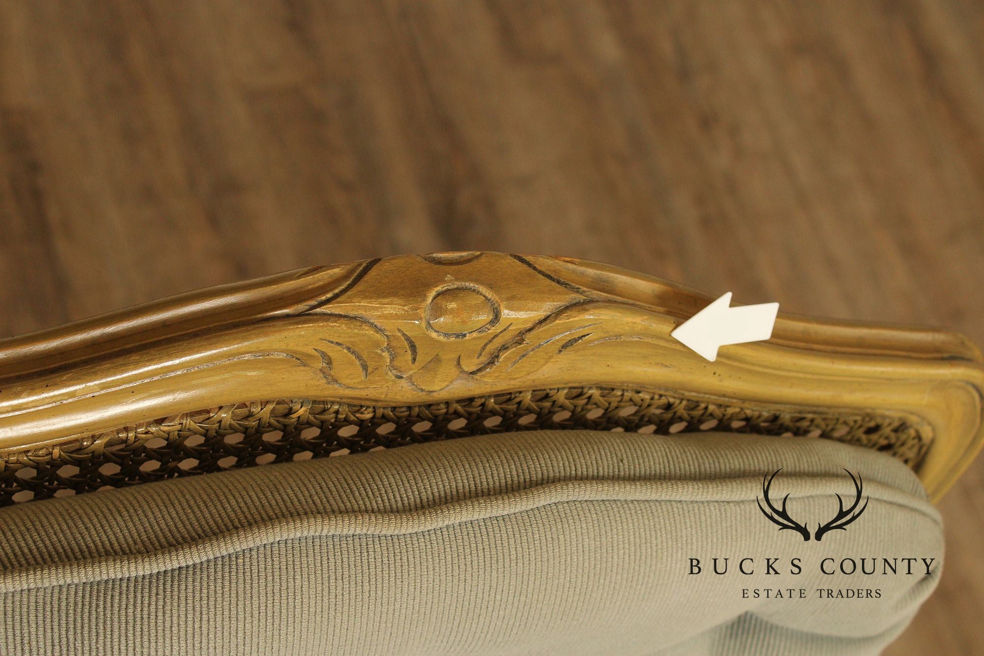 French Louis XV Style Caned  Fauteuil Armchair