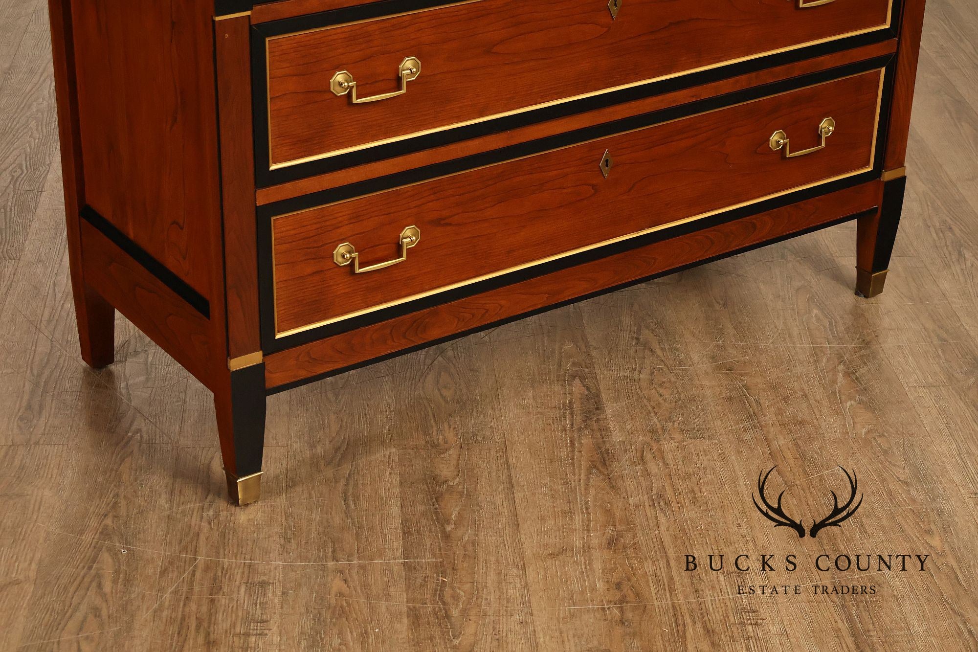 Stickley Directore Style Cherry And Ebonized Chest Of Drawers