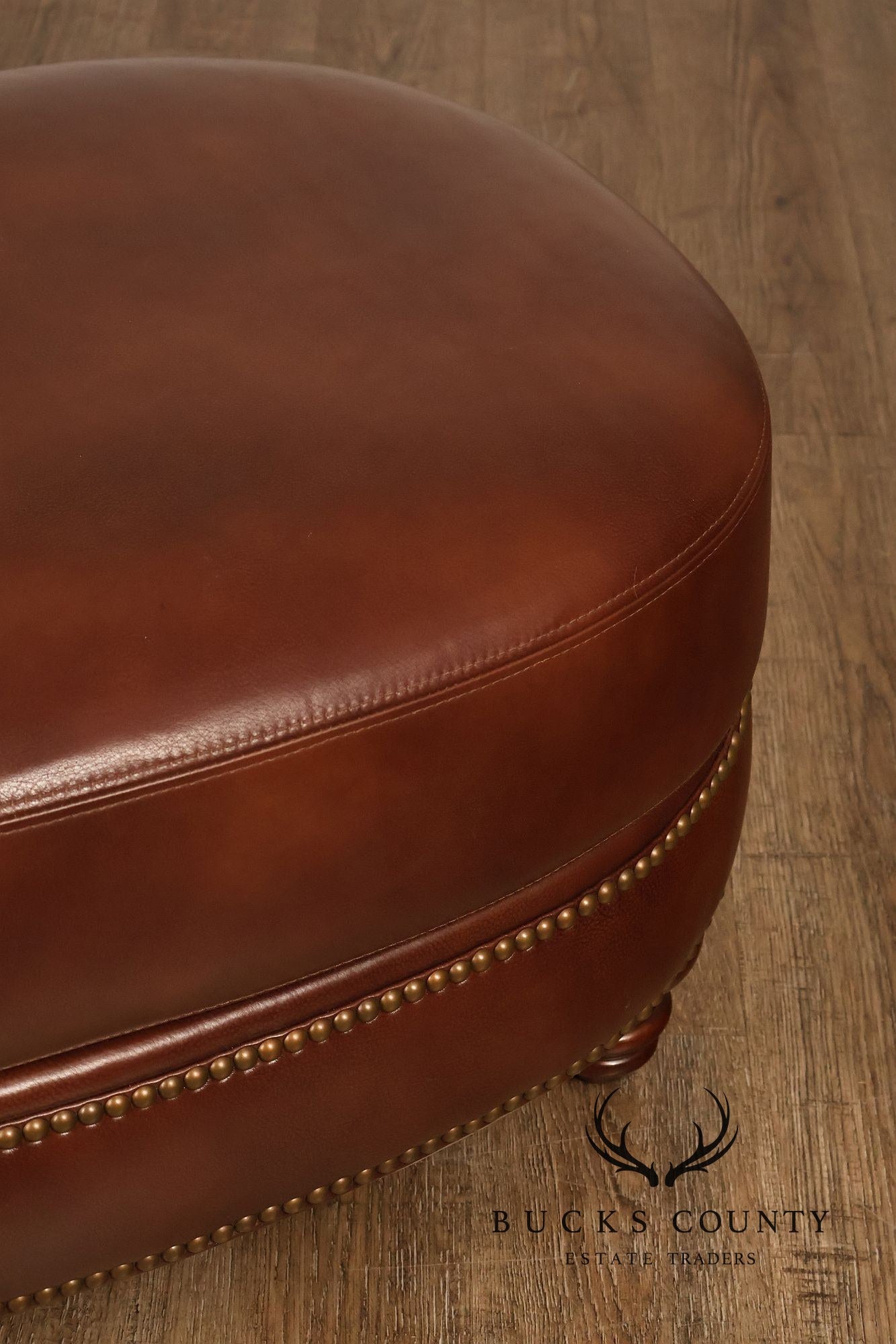 Bradington Young Traditional Style Leather Ottoman