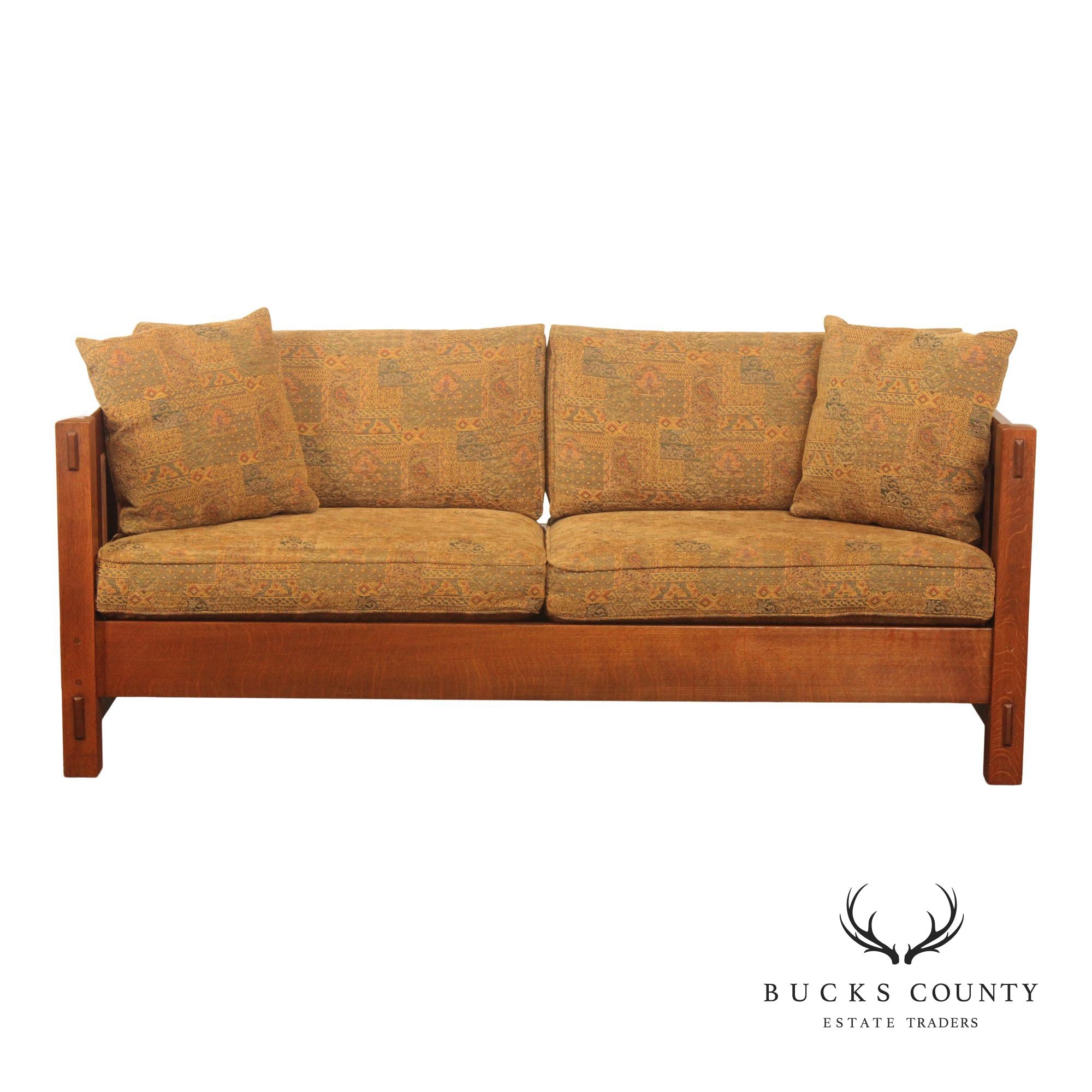 Stickley Mission Collection Oak Settle Sofa