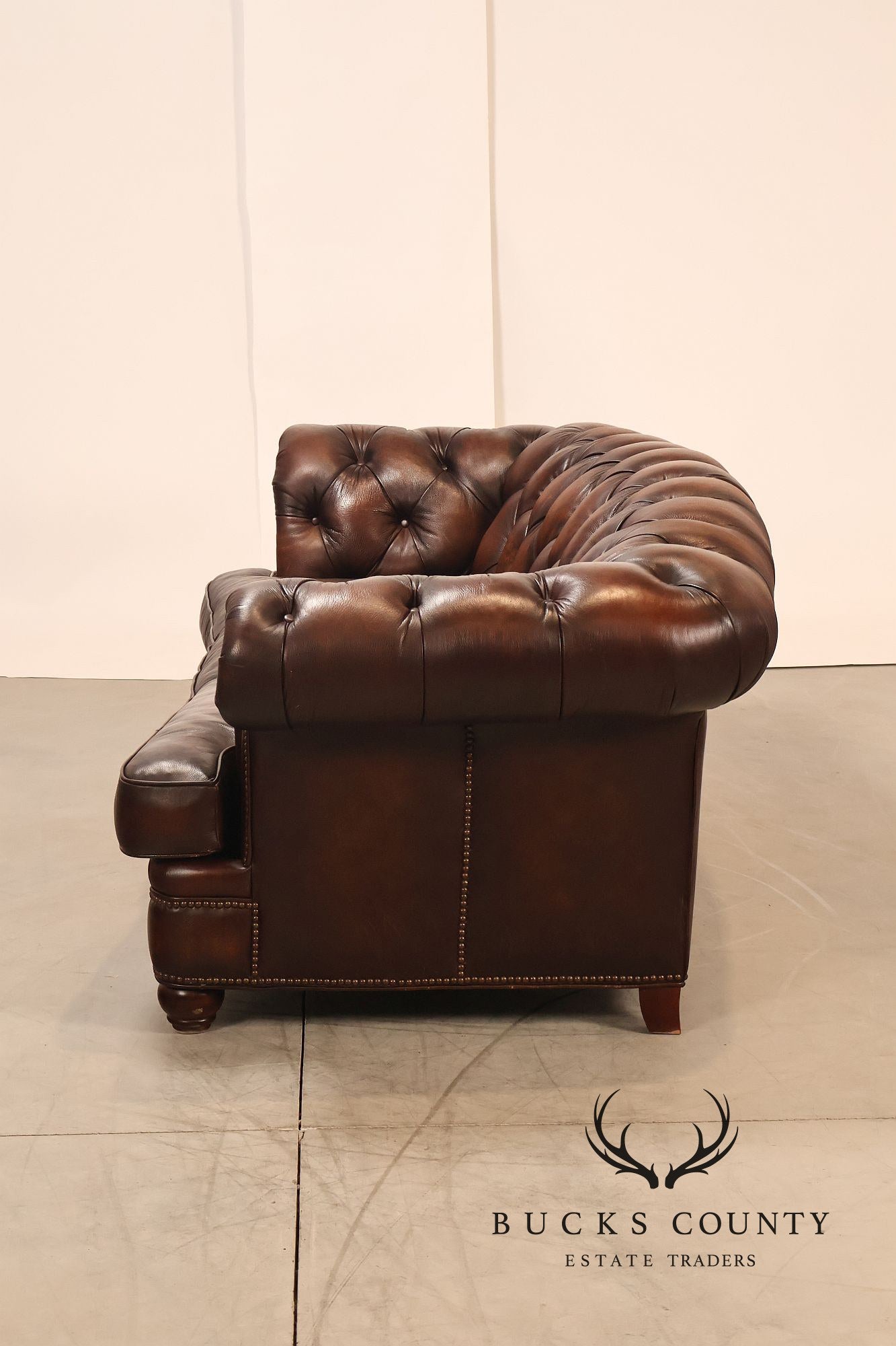 Randall Allen Tufted Leather Chesterfield Sofa