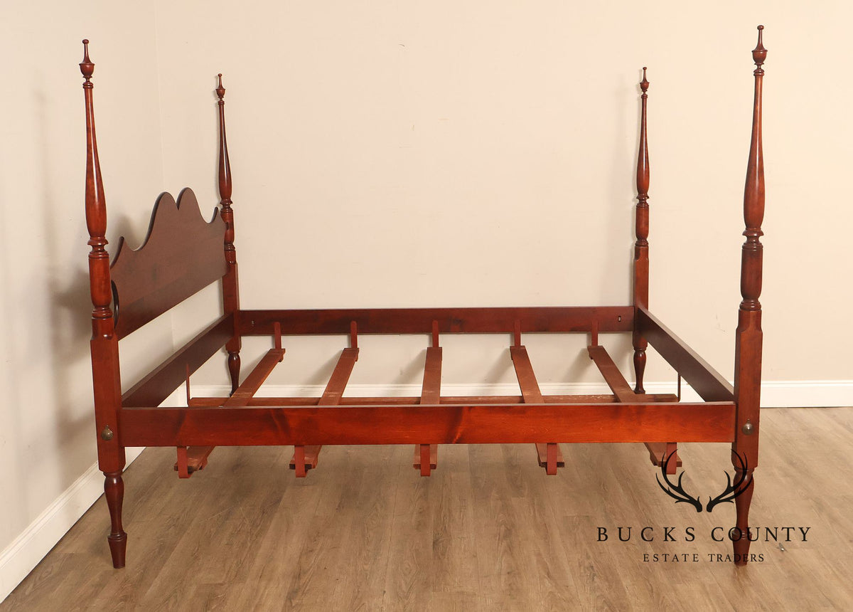 J.L. Treharn Sheraton Style King Maple Poster Bed