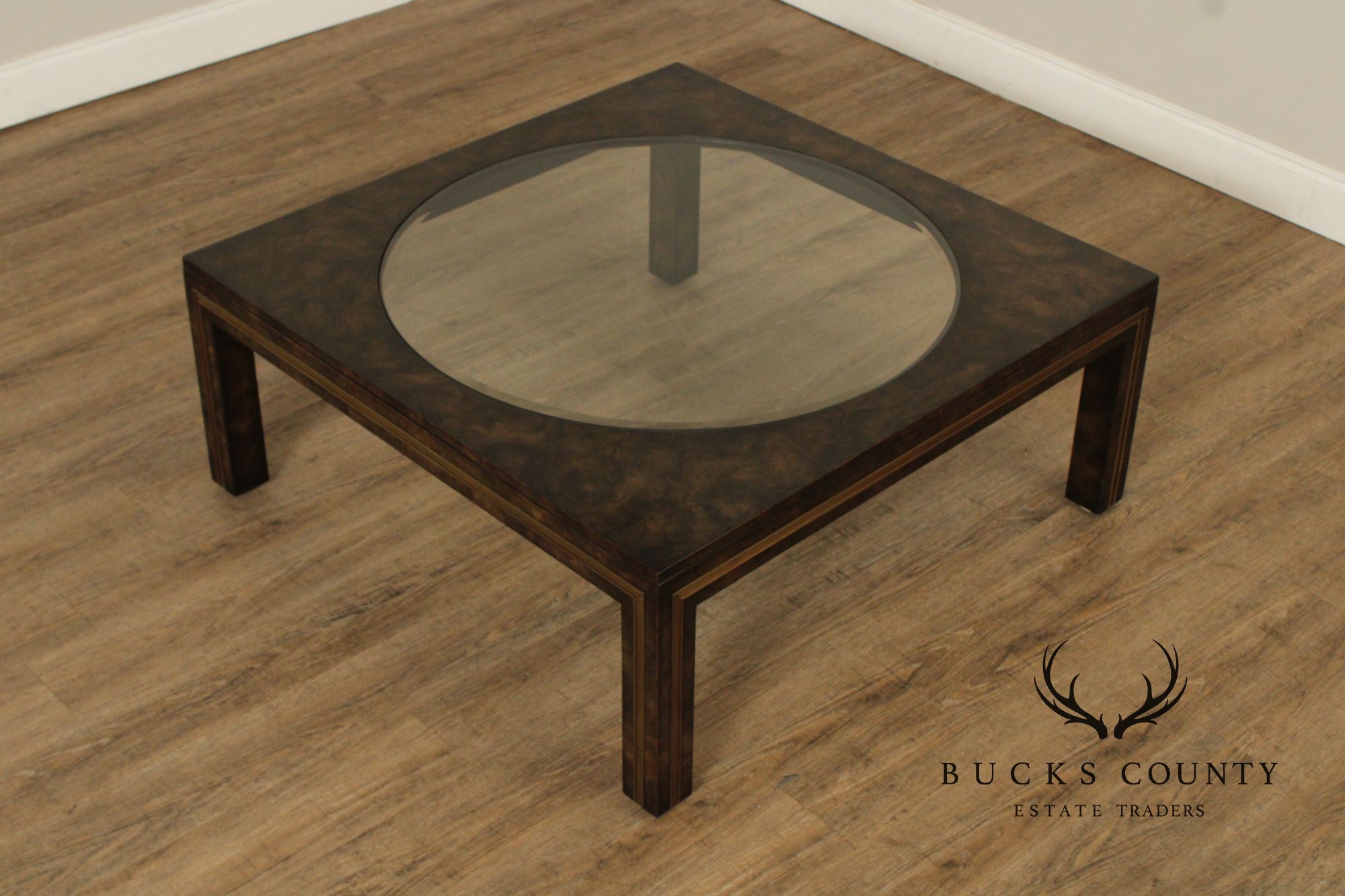 Mastercraft Burl Wood Square Coffee Table
