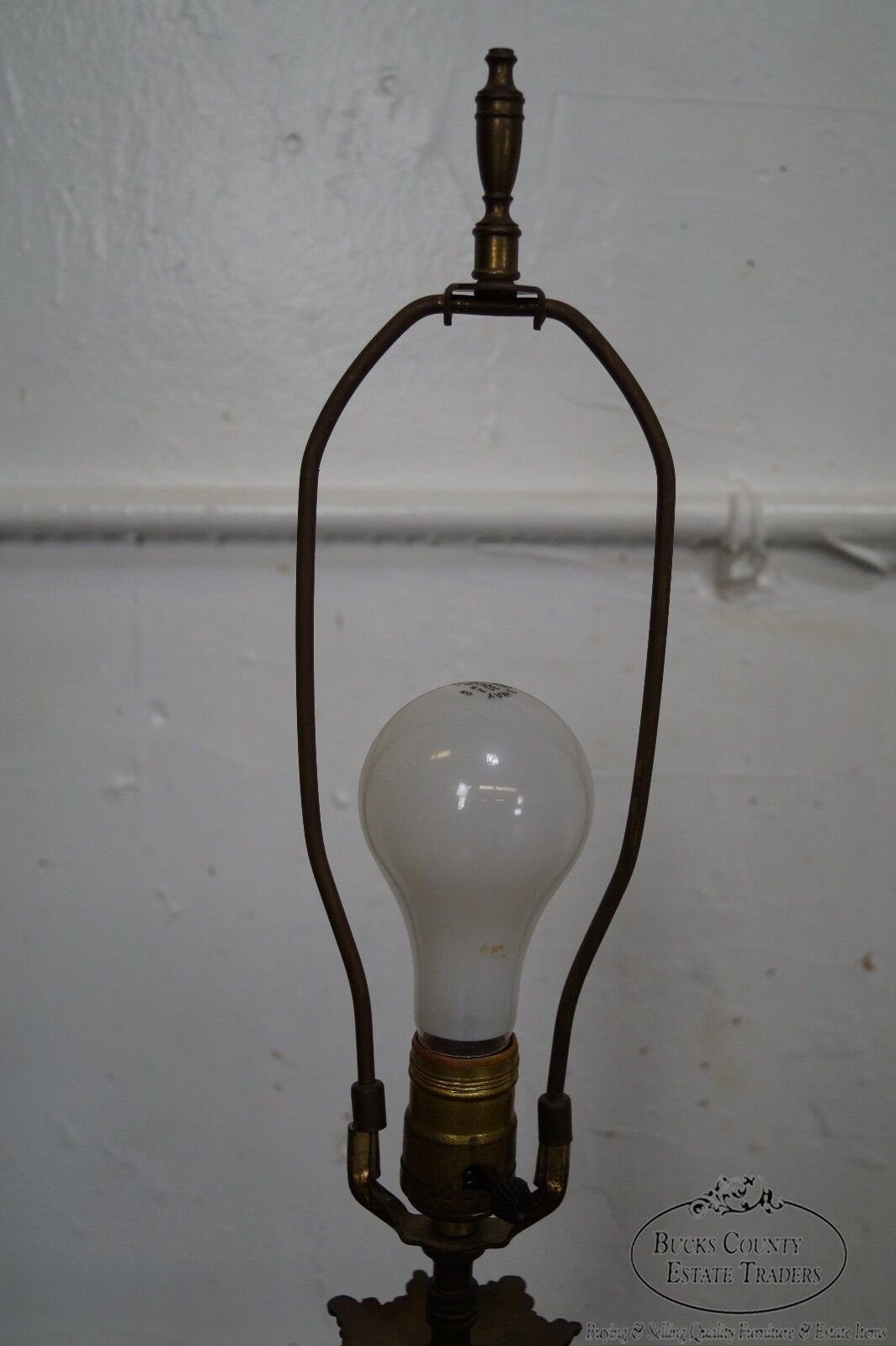 Vintage Pair of Brass & Onyx Column Table Lamps