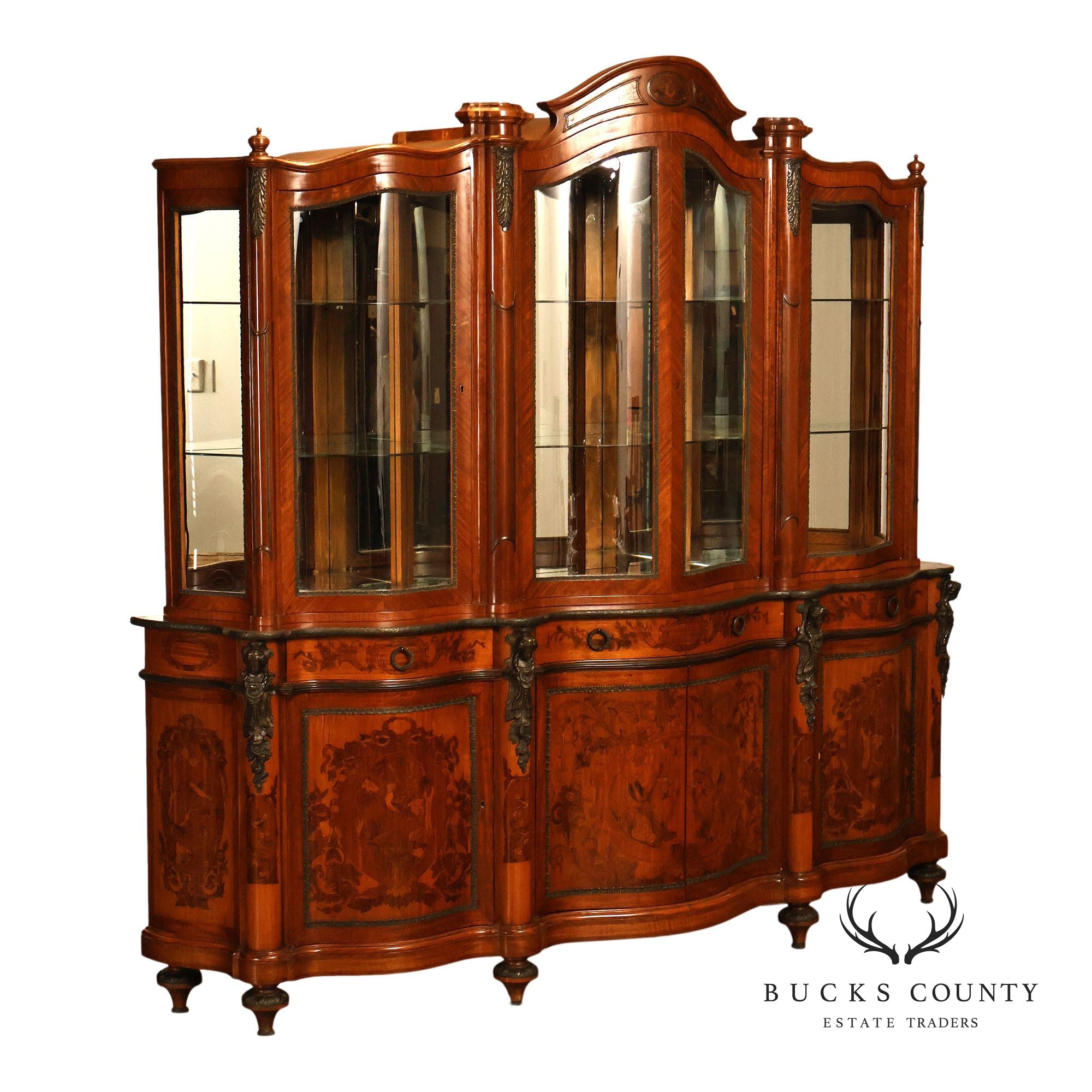 Italian Rococo RevivalLarge China Display China Cabinet