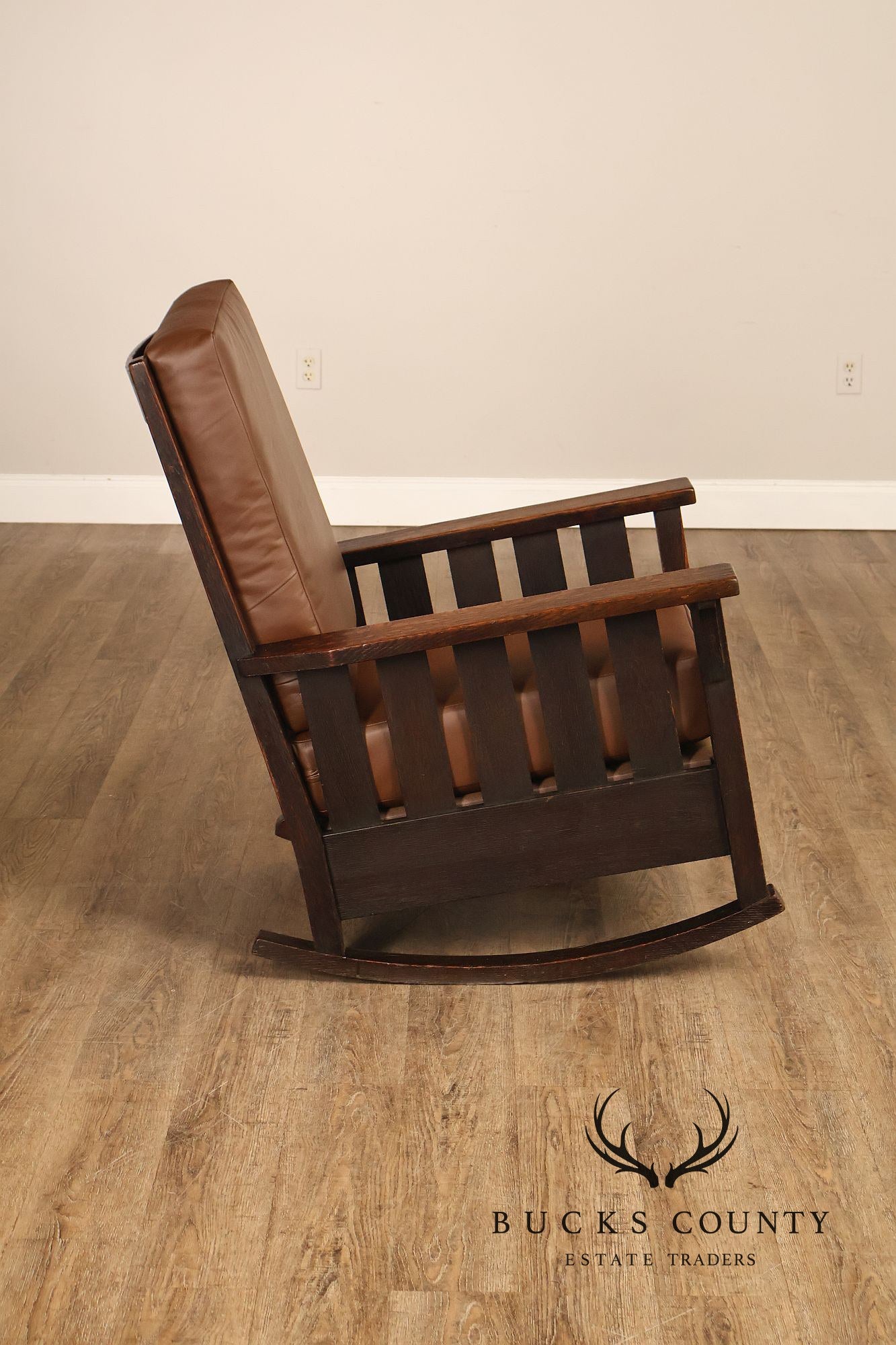 Gustav Stickley Antique Mission Oak Slatted Rocker Model No. 323