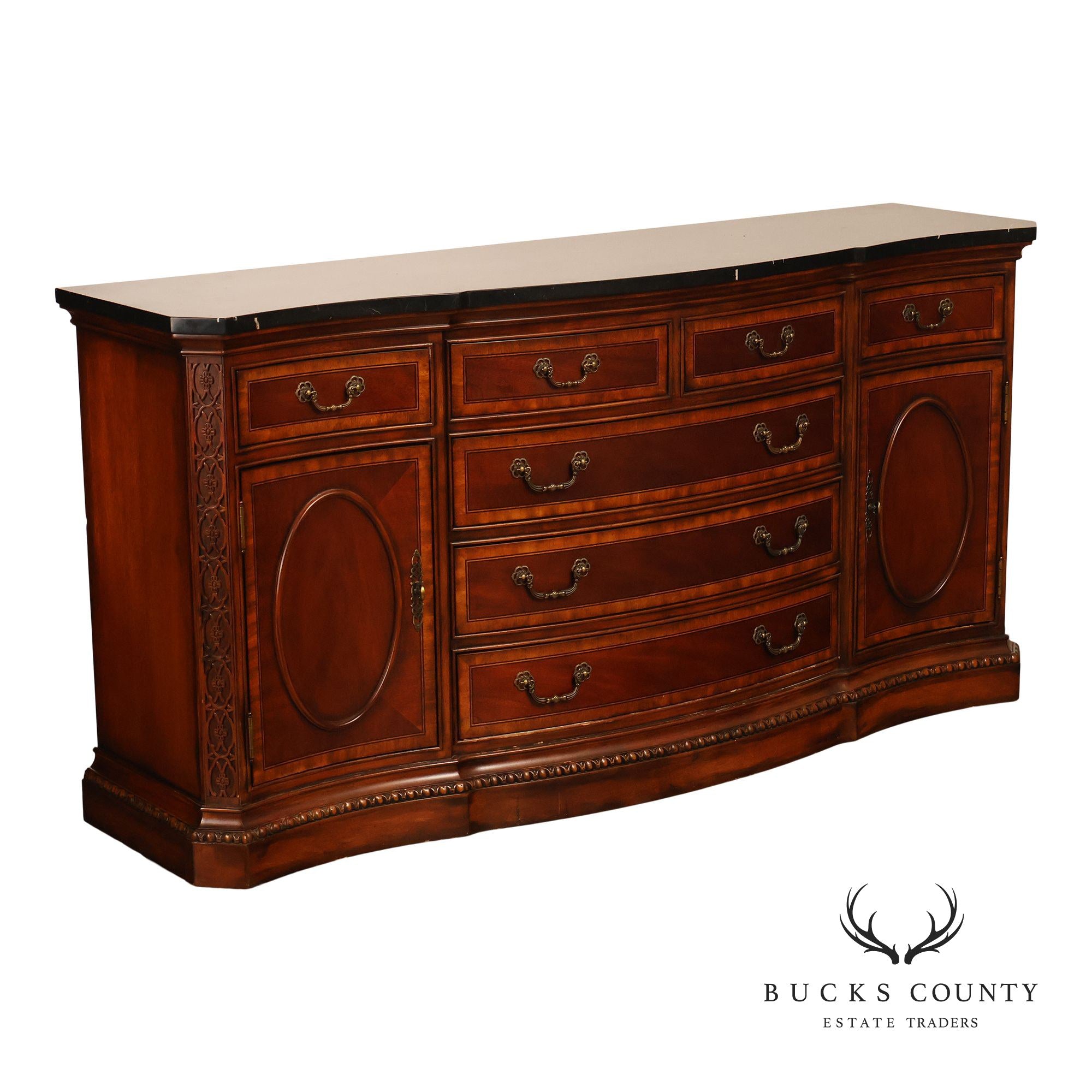 Universal Furniture Georgian S995tyle Marble Top Buffet Sideboard