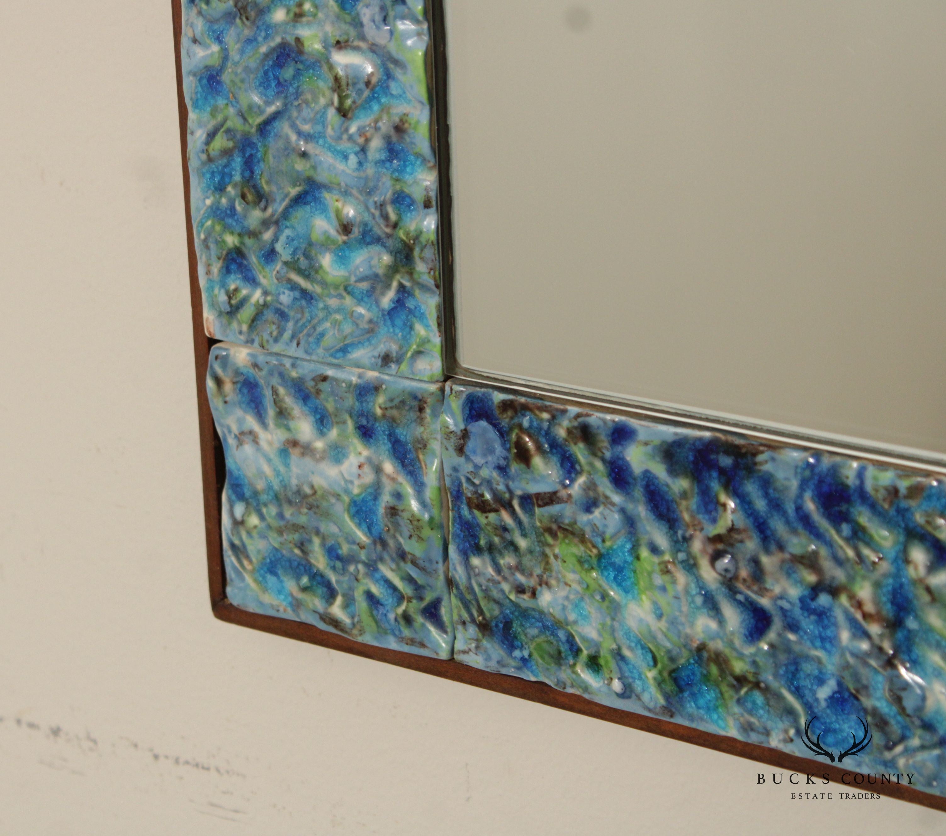 Mid Century Modern Tile Frame Wall Mirror