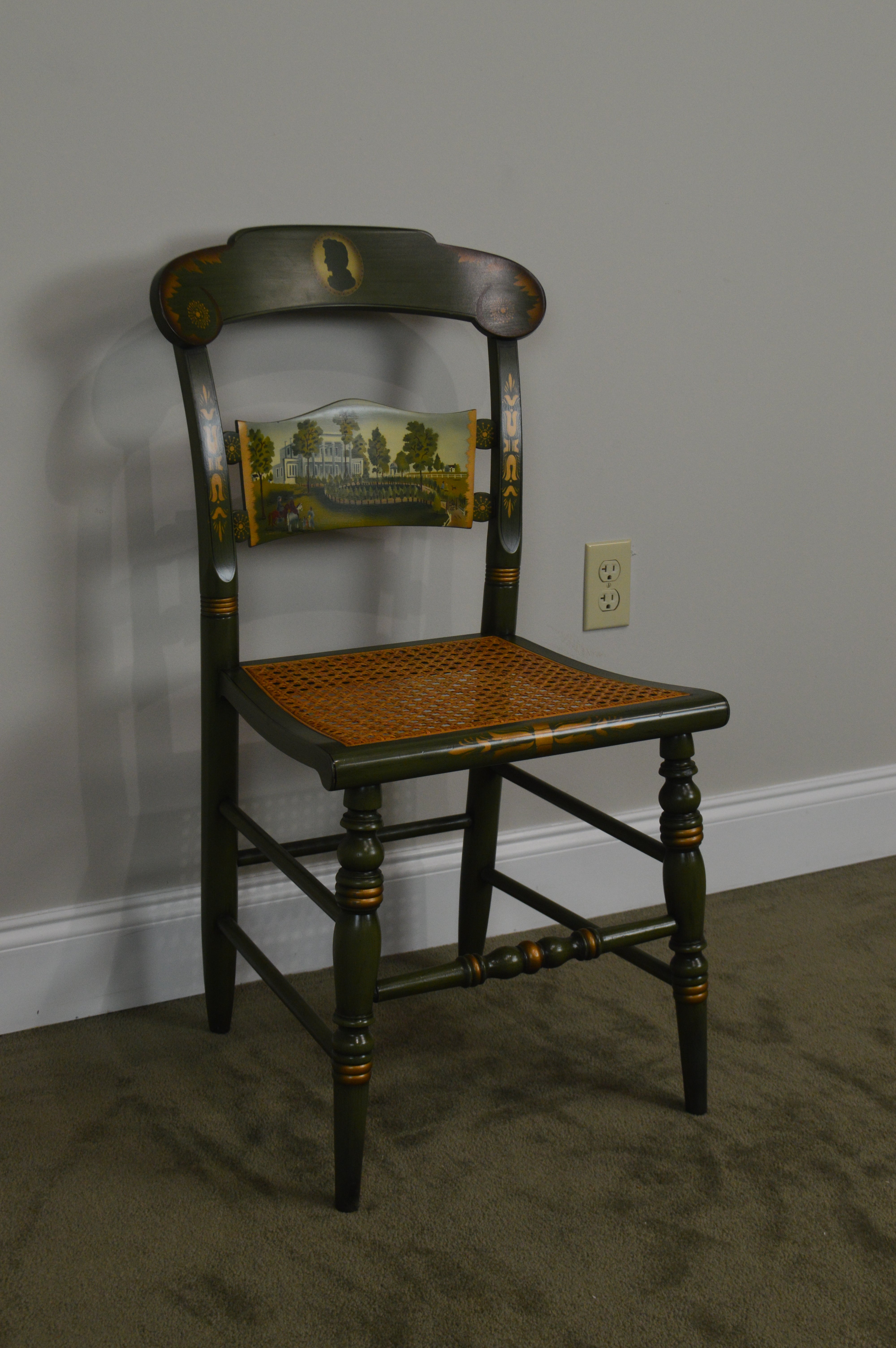 Hitchcock Andrew Jackson's Hermitage Limited Edition Hand Painted Pair Side Chairs (B)