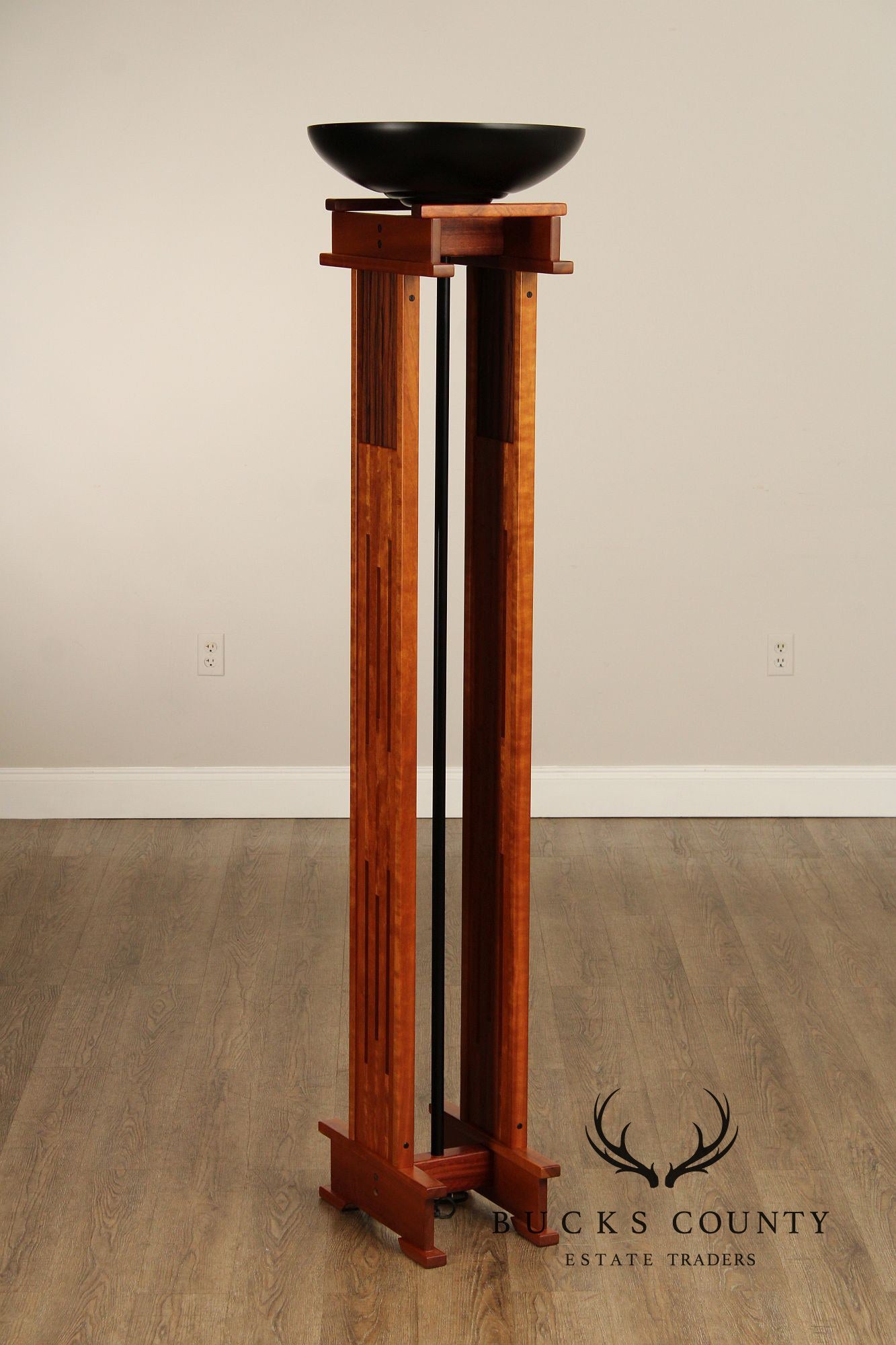 Anthony Beverly Mission Style Mixed Wood Floor Lamp