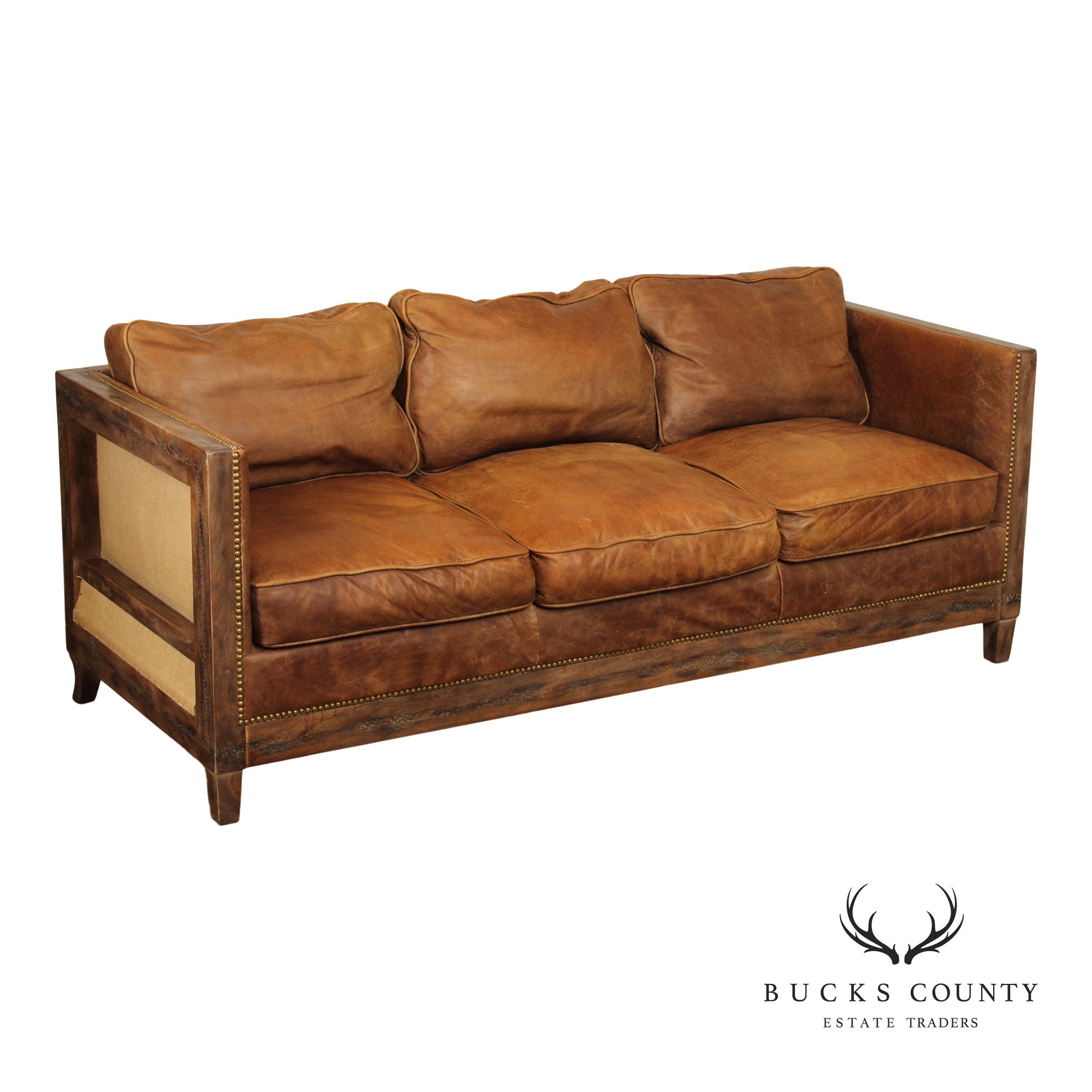 Moe's Collection 'Darlington' Rustic Leather Sofa