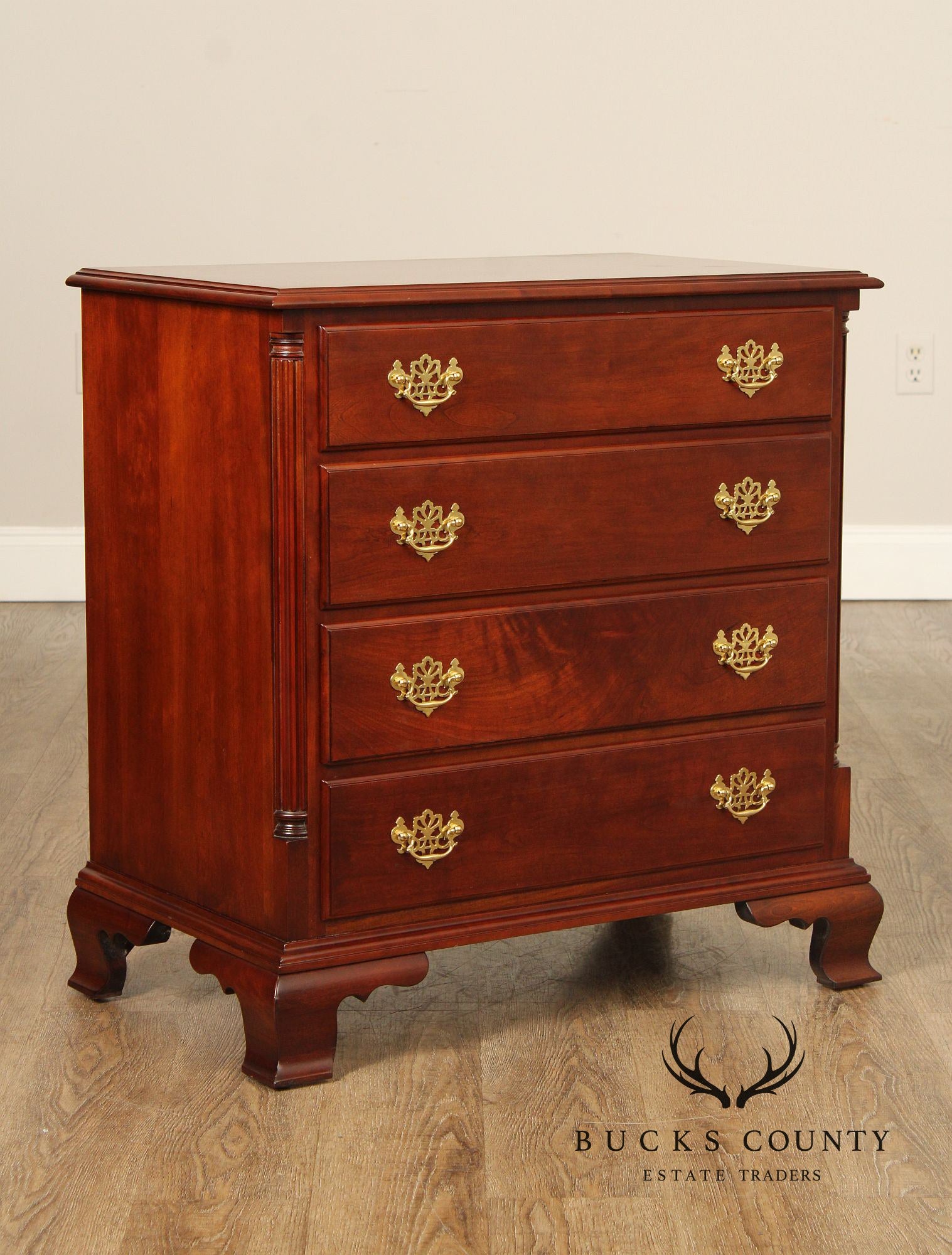 Statton Chippendale Style Cherry Nightstand Chest