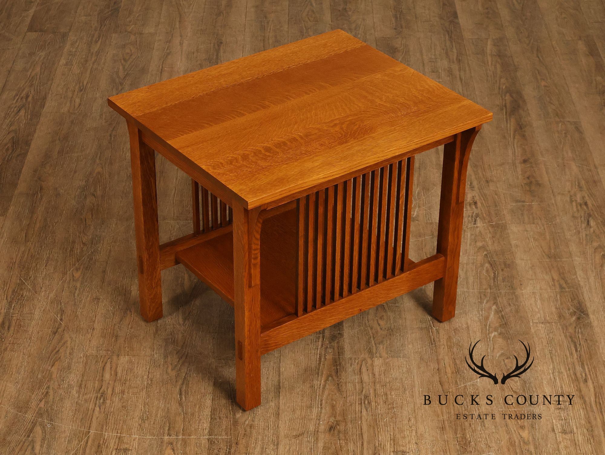 Stickley Mission Collection Oak Spindle Lamp Table