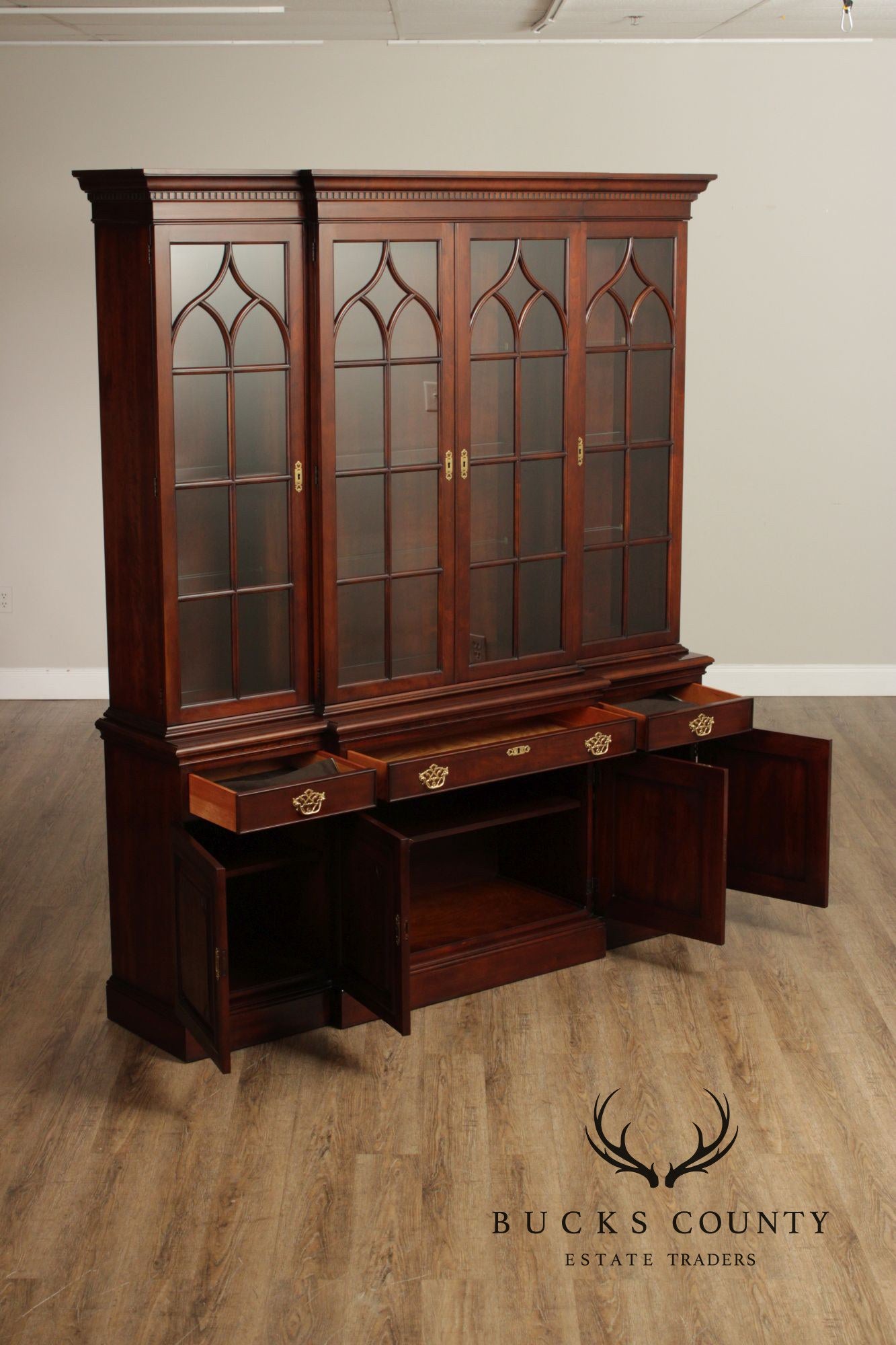Statton Georgian Style Cherry China Cabinet