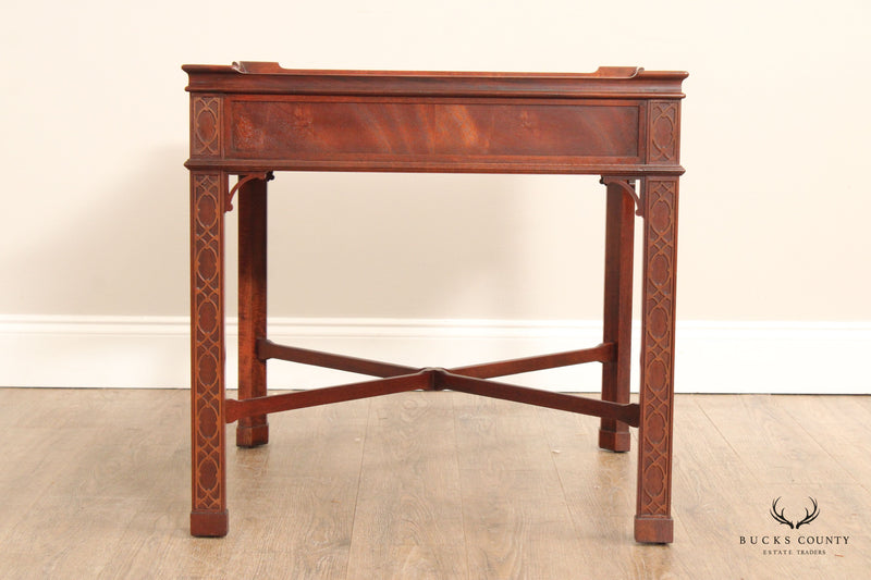 Baker Chinese Chippendale Style Mahogany Side Table