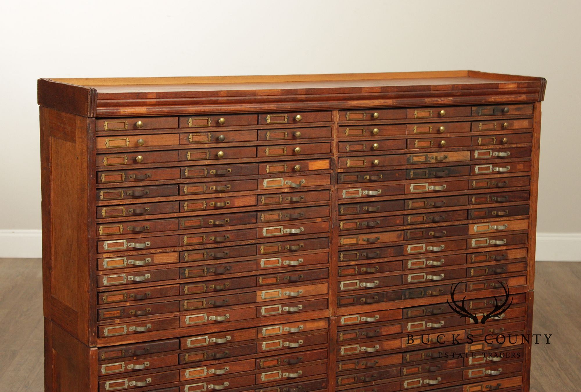 Antique Oak Printer's File Cabinet