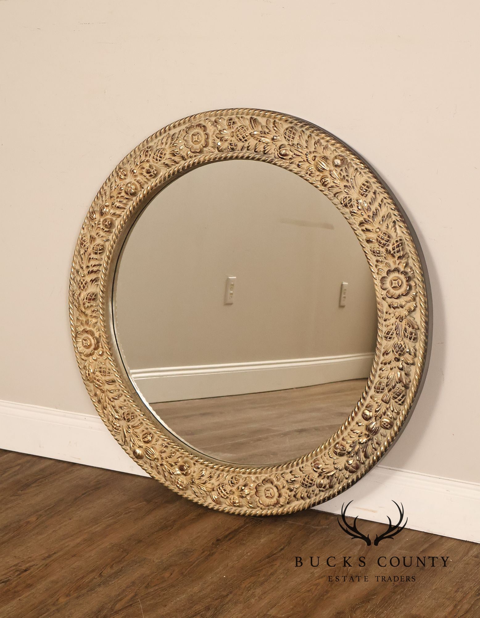The Bombay Company 'Chardonnay' Round Carved Wall Mirror