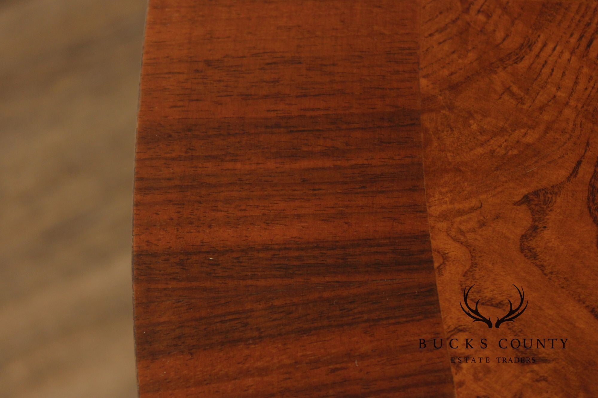 Italian Made Empire Style Round Burlwood Pedestal Center Table