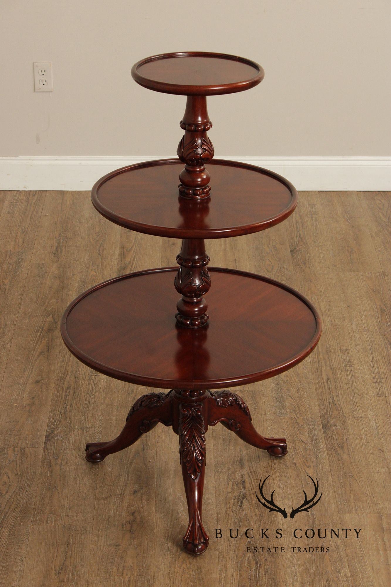Harrods Knightsbridge Wilton George III Style Mahogany Three Tier Dumbwaiter