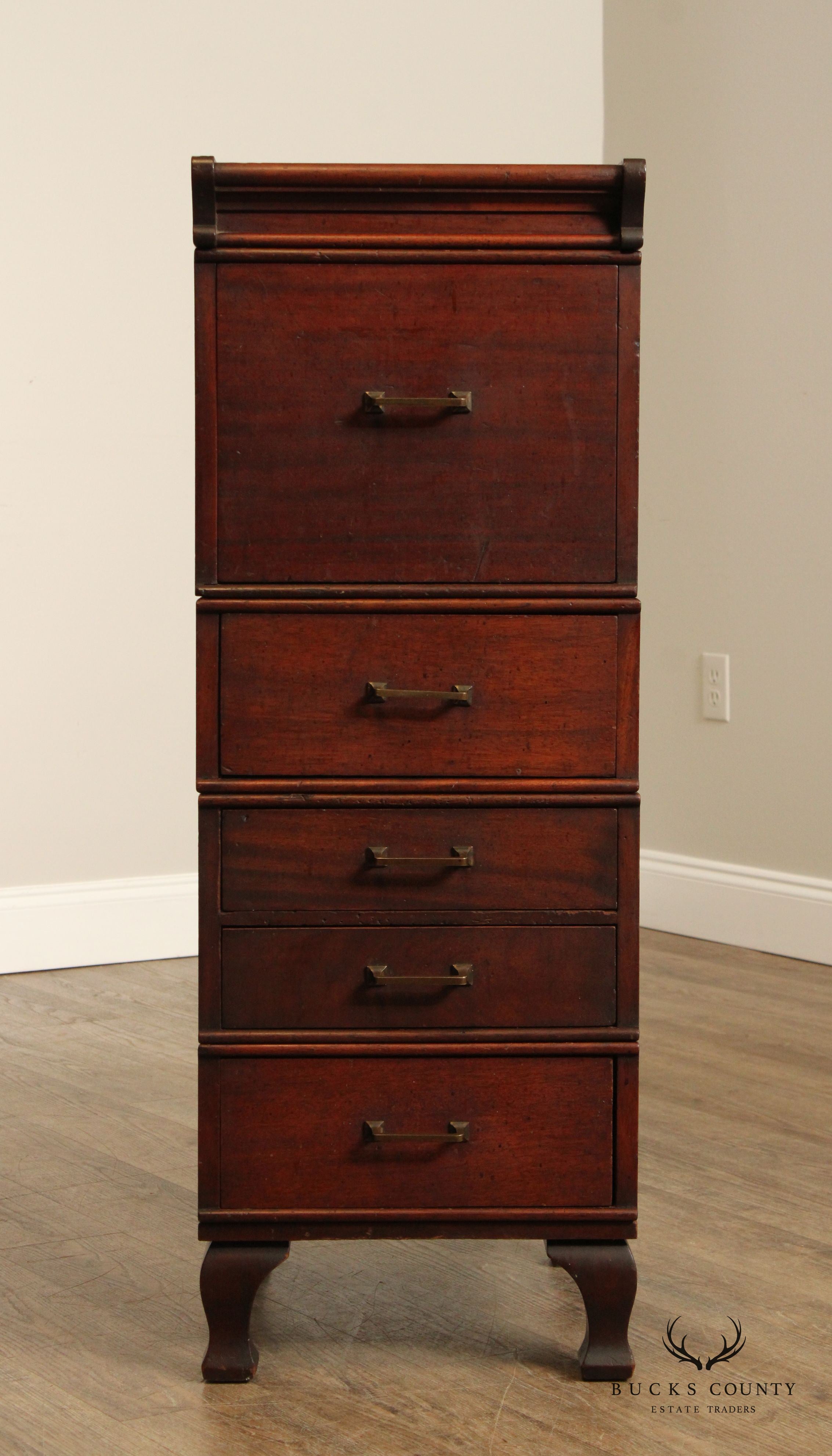 Antique Mahogany Stacking Office Cabinet