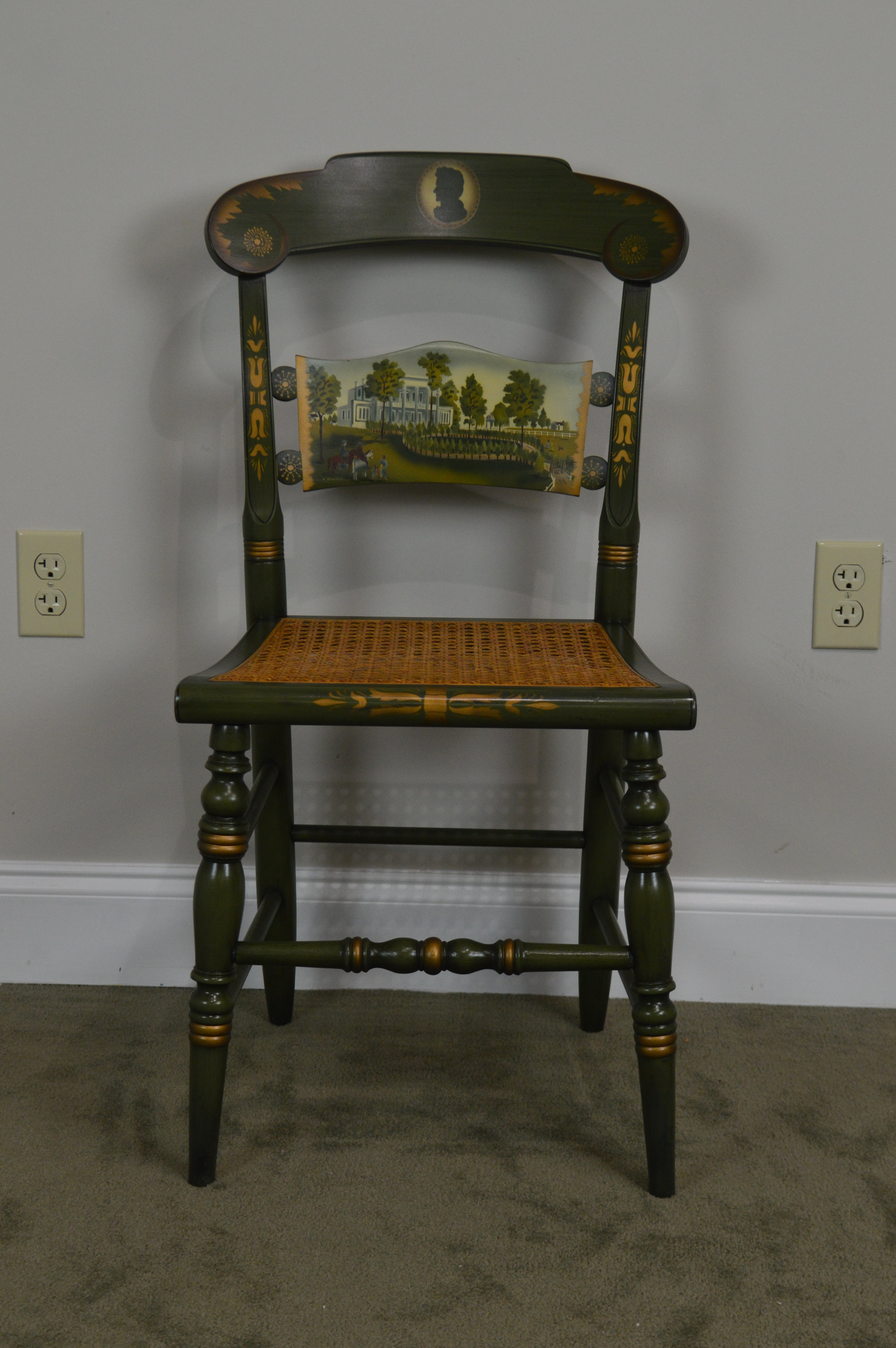 Hitchcock Andrew Jackson's Hermitage Limited Edition Hand Painted Pair Side Chairs (B)